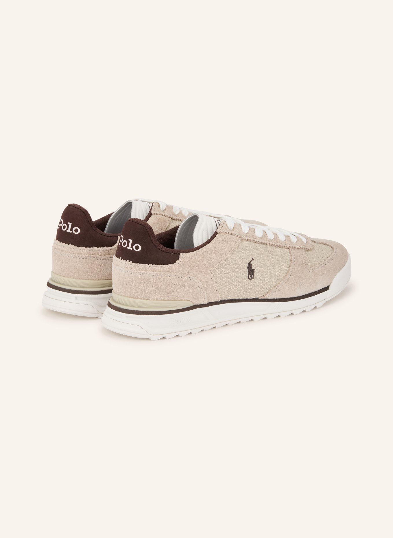 POLO RALPH LAUREN baskets: BEIGE / MARRON FONCÉ / BLANC