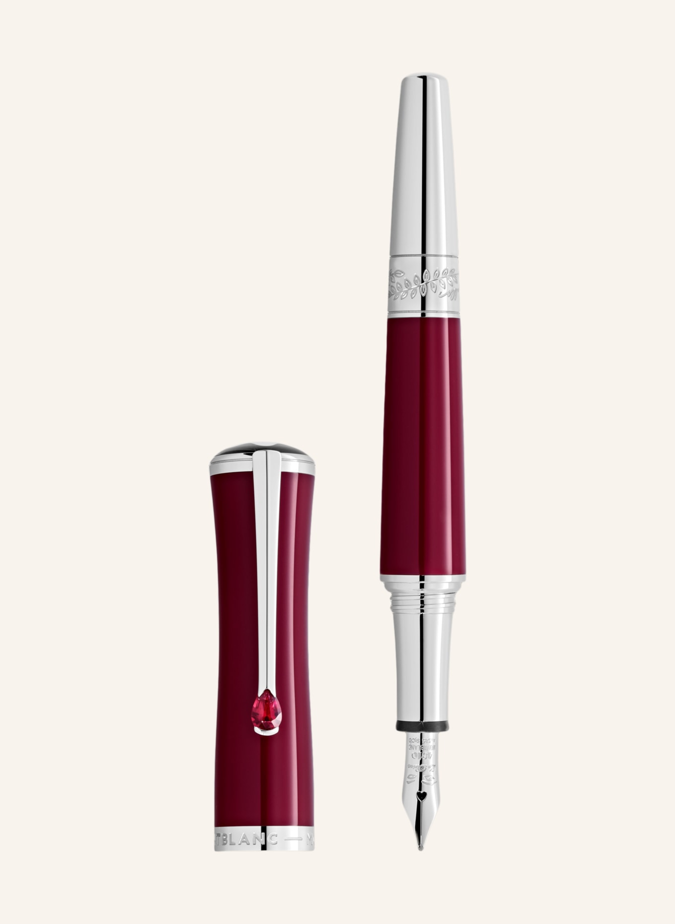 MONTBLANC Stylo plume MARIA CALLAS ÉDITION SPÉCIALE: ROUGE / ARGENT