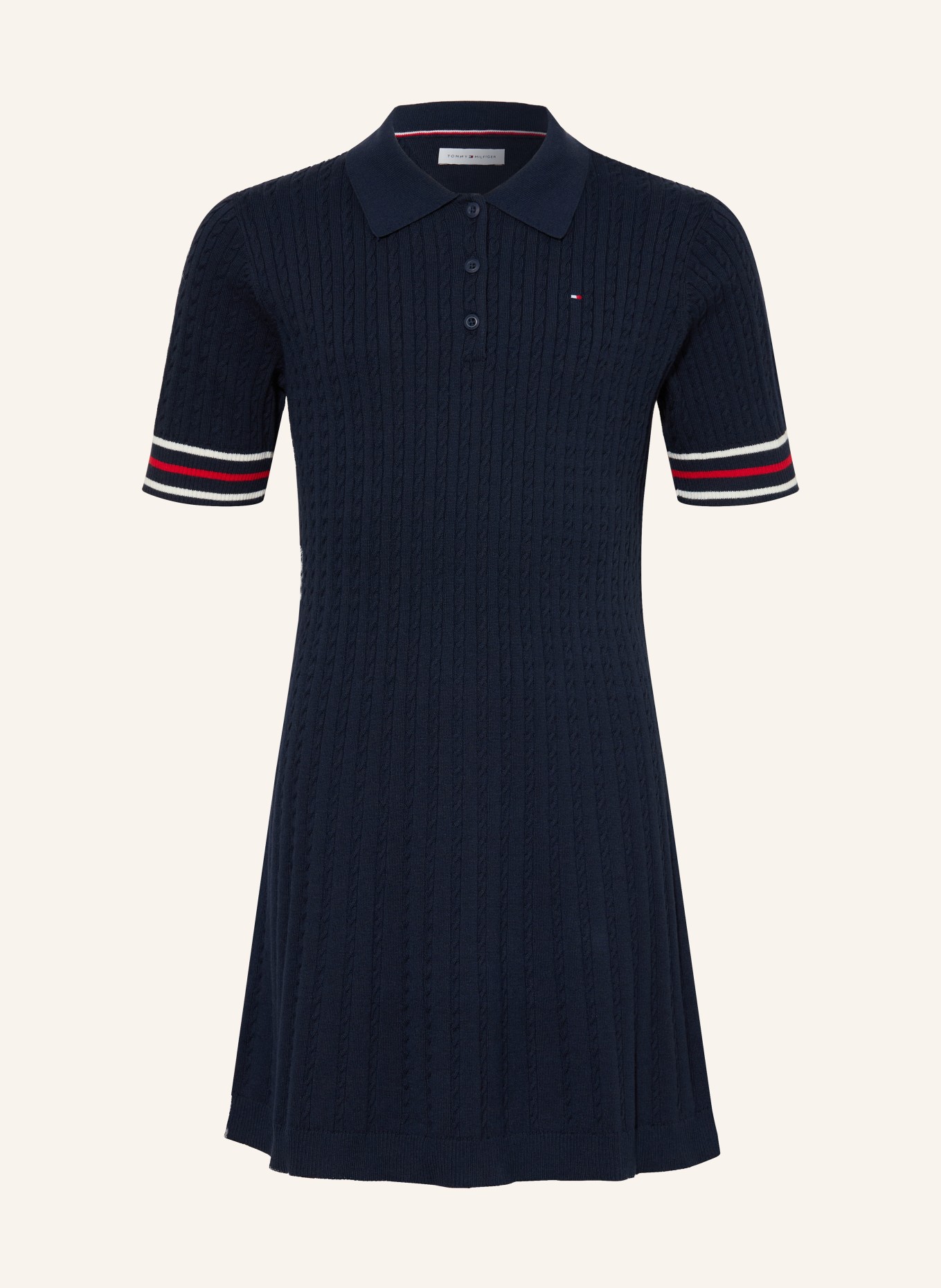TOMMY HILFIGER Rochie polo din tricot: ALBASTRU ÎNCHIS