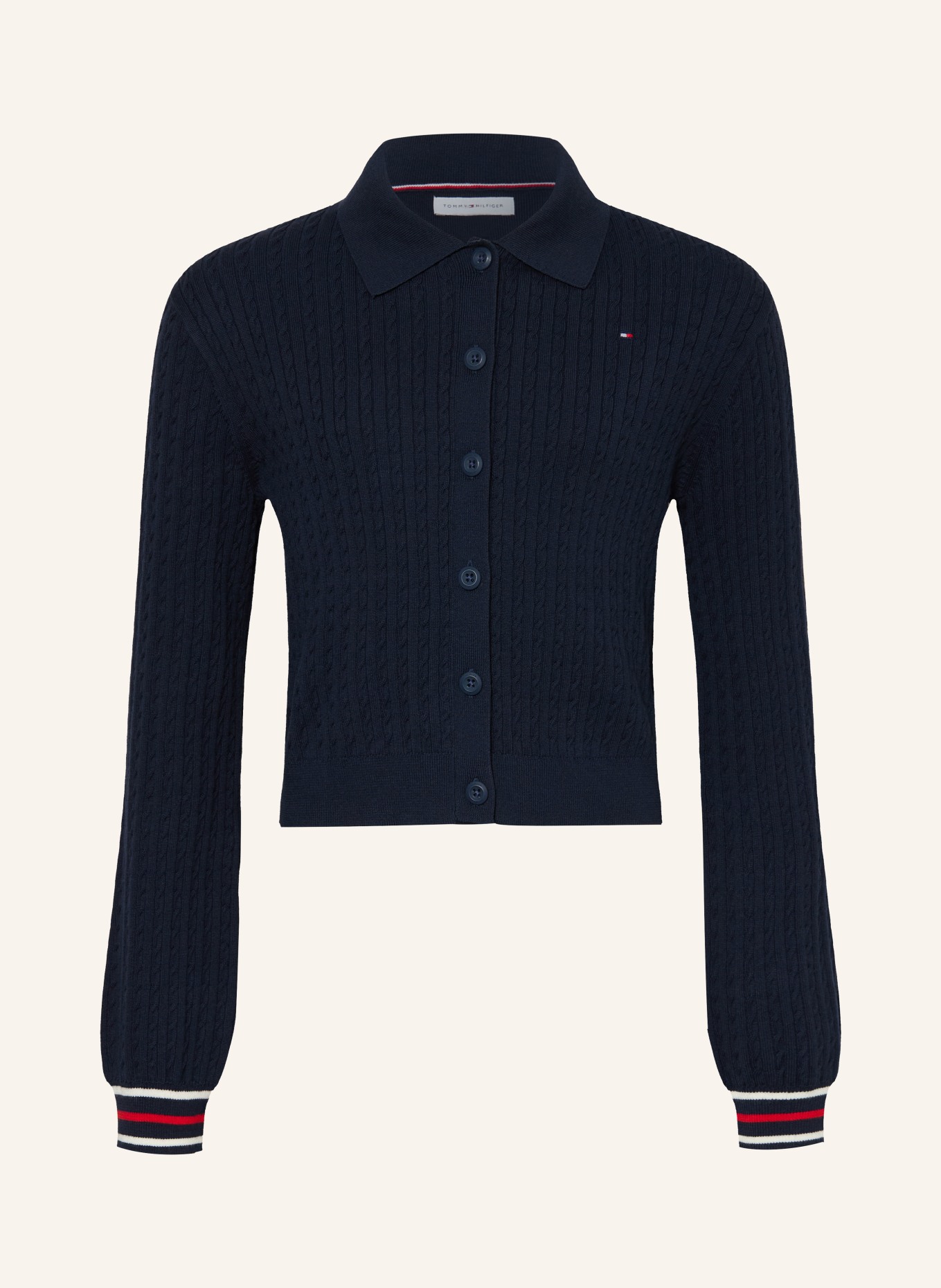 TOMMY HILFIGER Cardigan: ALBASTRU ÎNCHIS