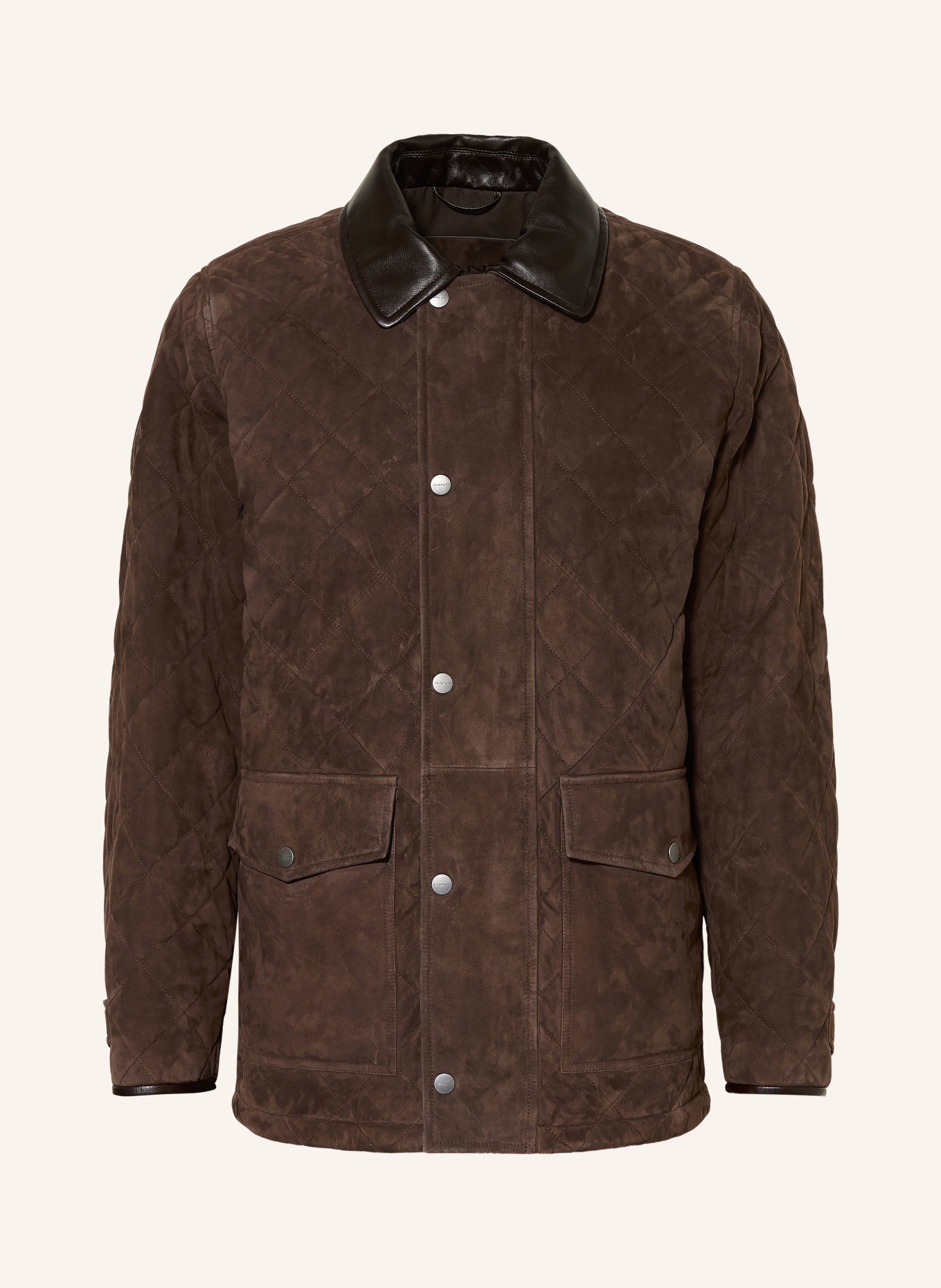 GANT Leather jacket: DARK BROWN