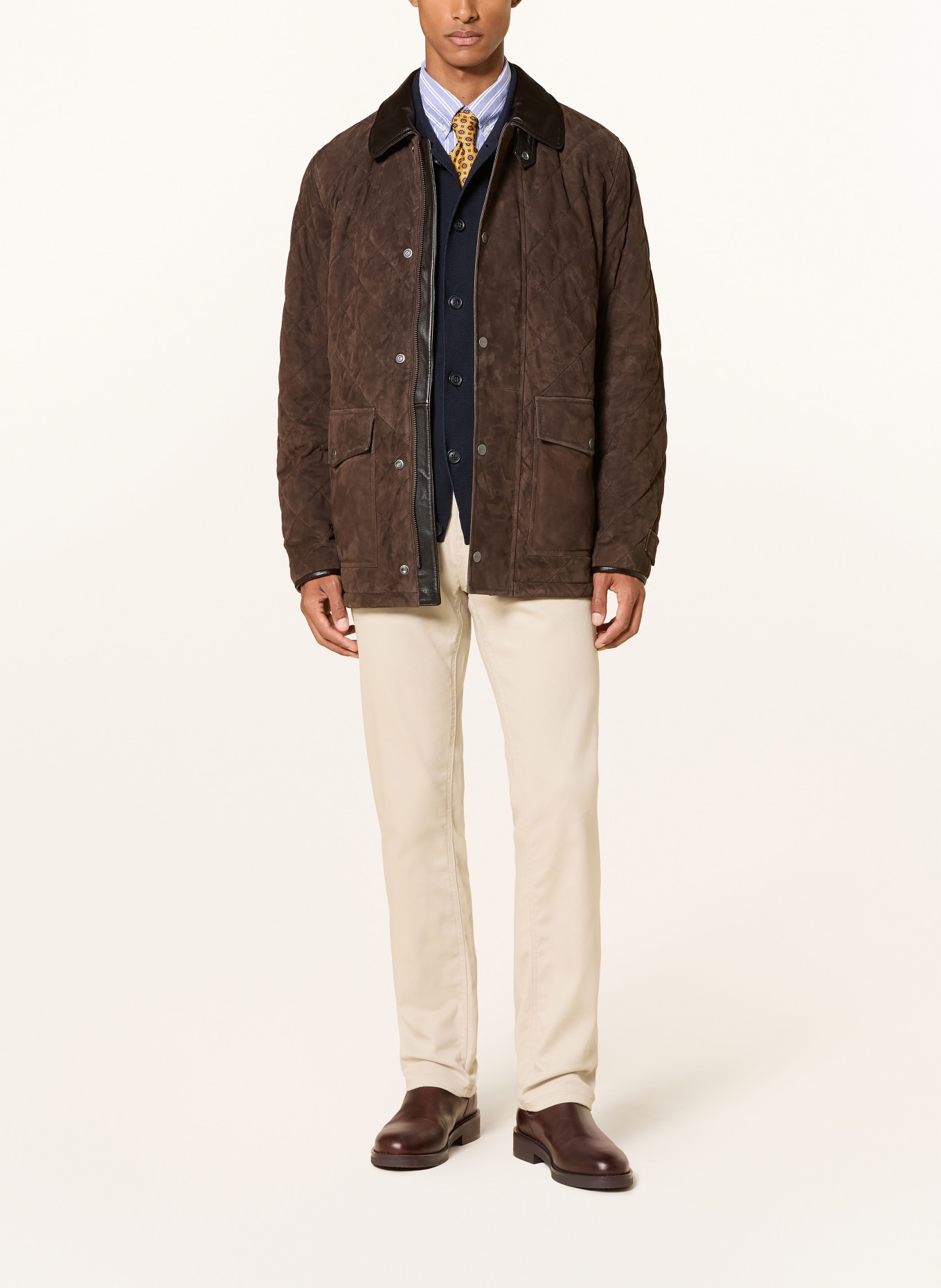 GANT Leather jacket: DARK BROWN
