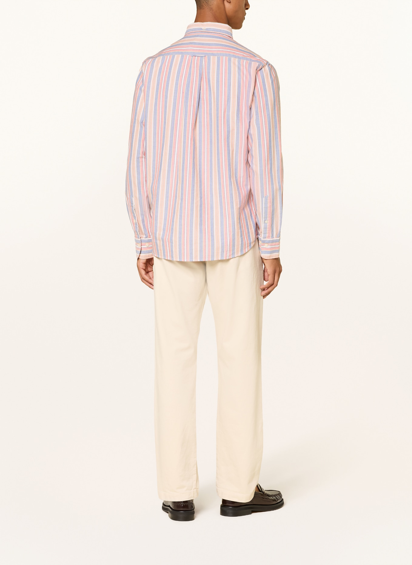 GANT Cămașă Oxford cu croială regular: ALBASTRU / ROȘU DESCHIS / PORTOCALIU DESCHIS