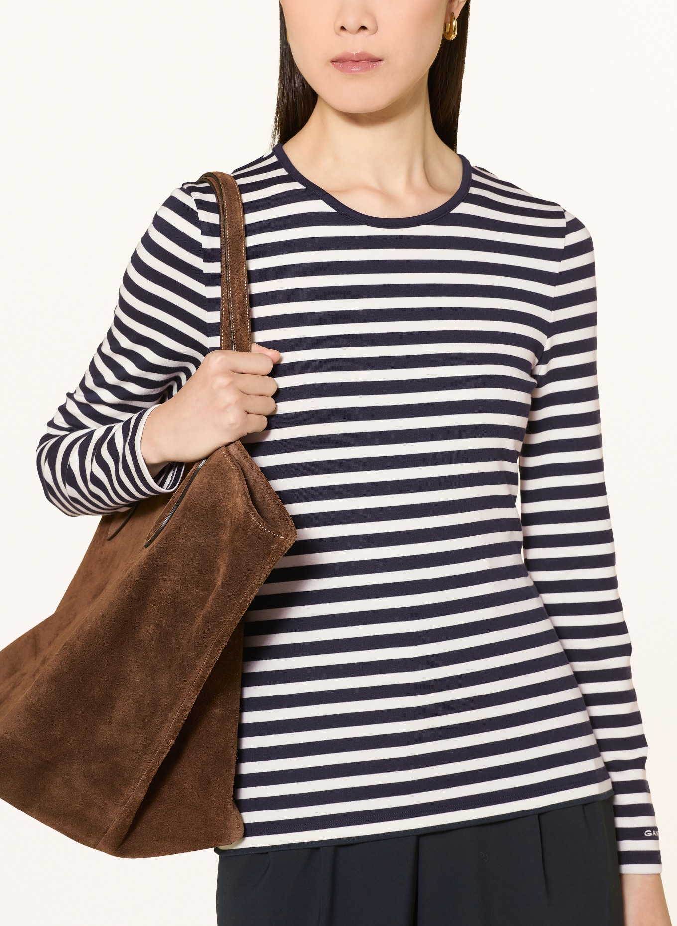 GANT long-sleeved shirt: DARK BLUE / WHITE