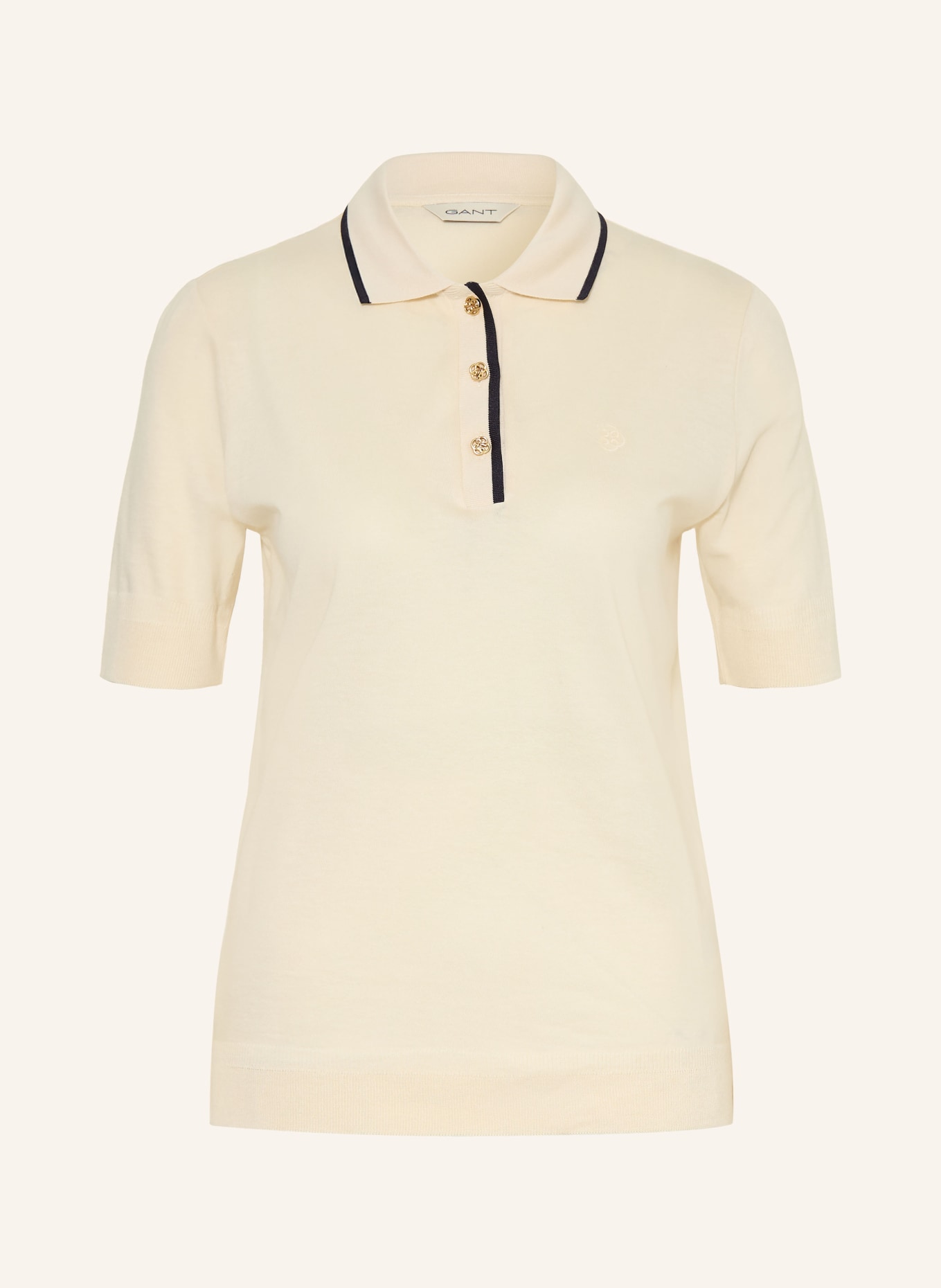 GANT Strick-Poloshirt: CREME