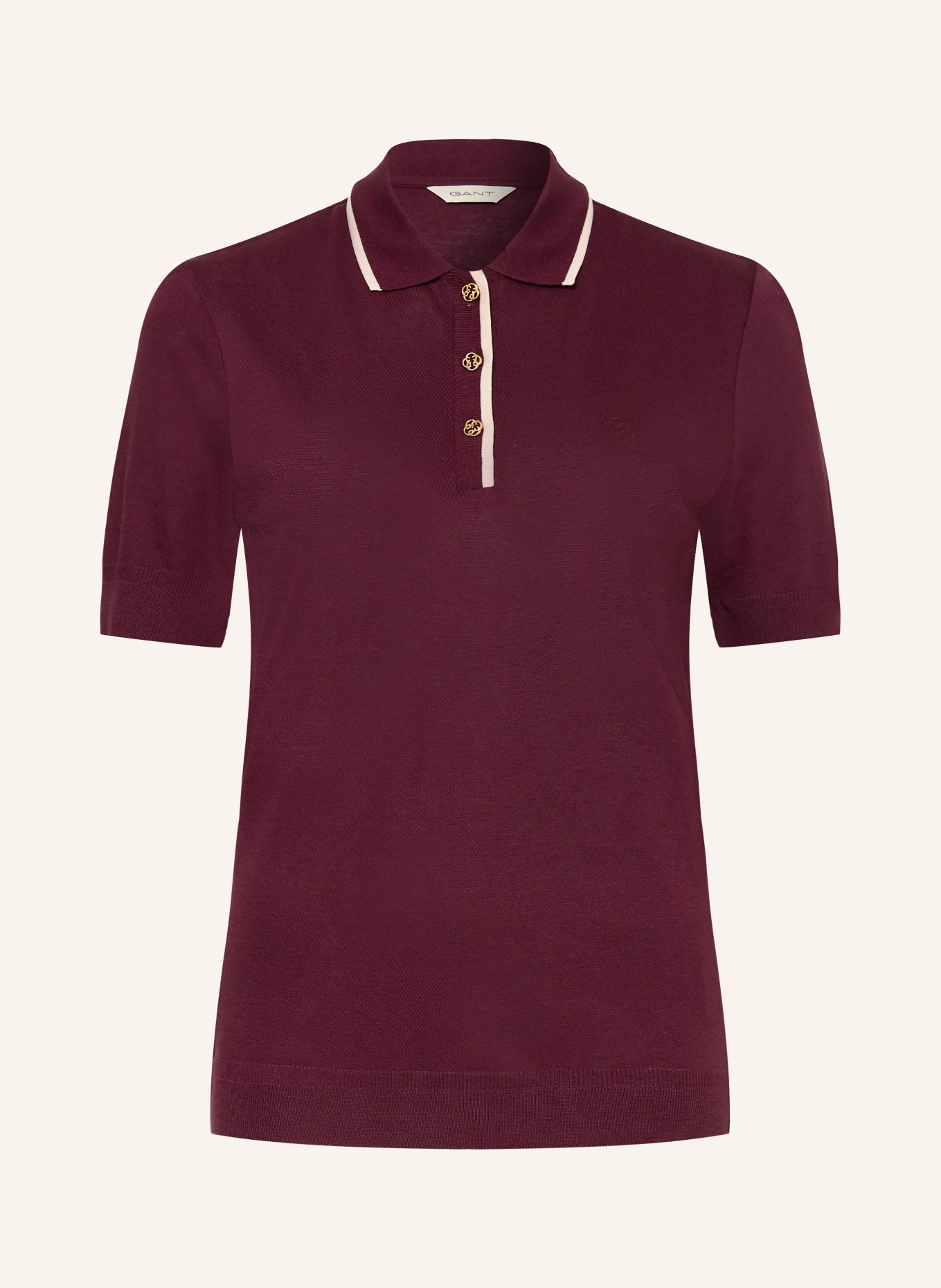 GANT Strick-Poloshirt: DUNKELLILA