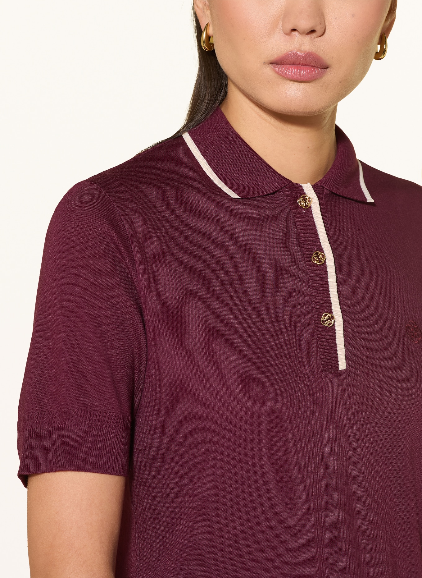 GANT Strick-Poloshirt: DUNKELLILA