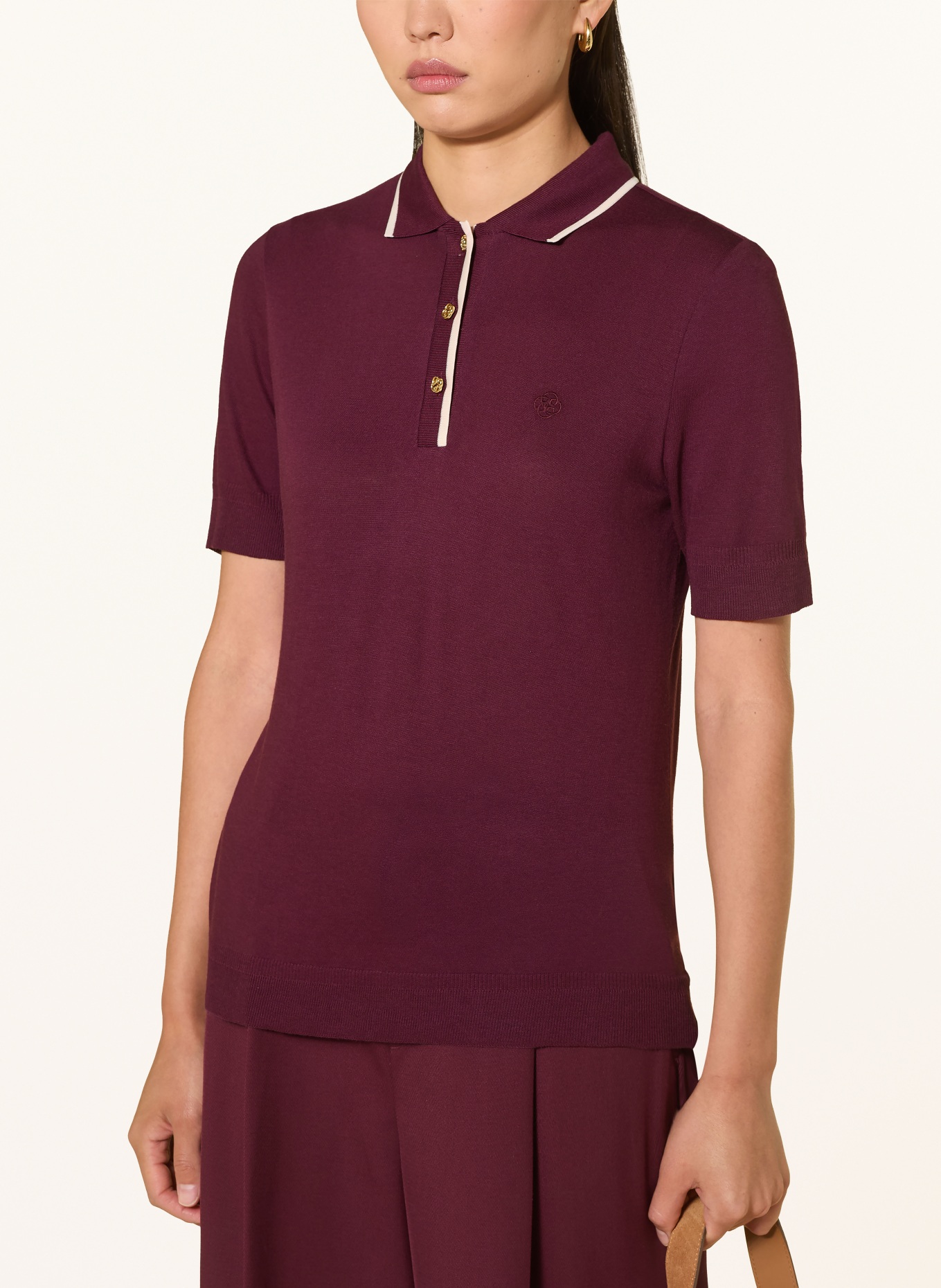 GANT Strick-Poloshirt: DUNKELLILA