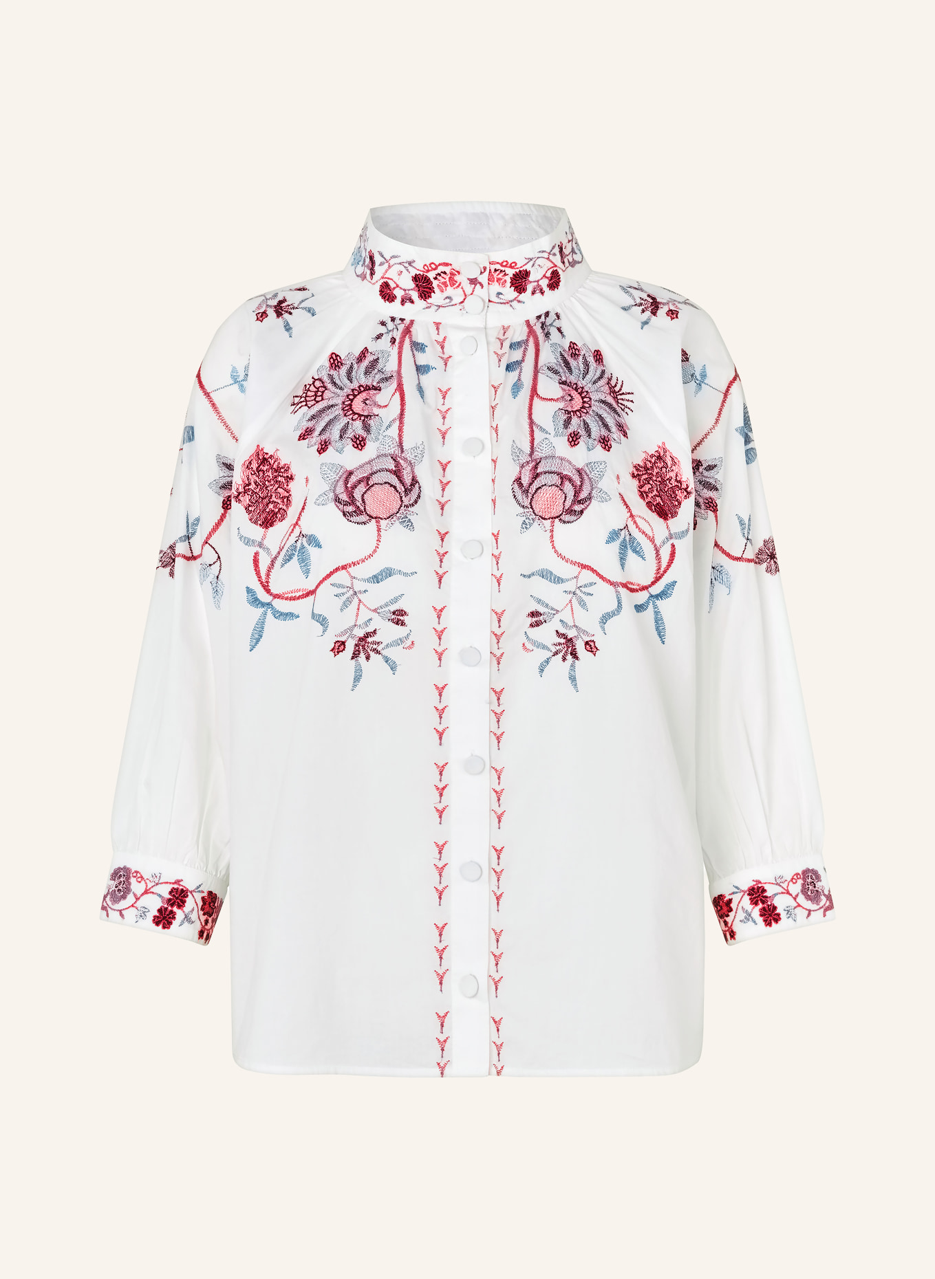 dea kudibal Blouse EMIDEA: BLANC / ROUGE CLAIR / BLEU CLAIR