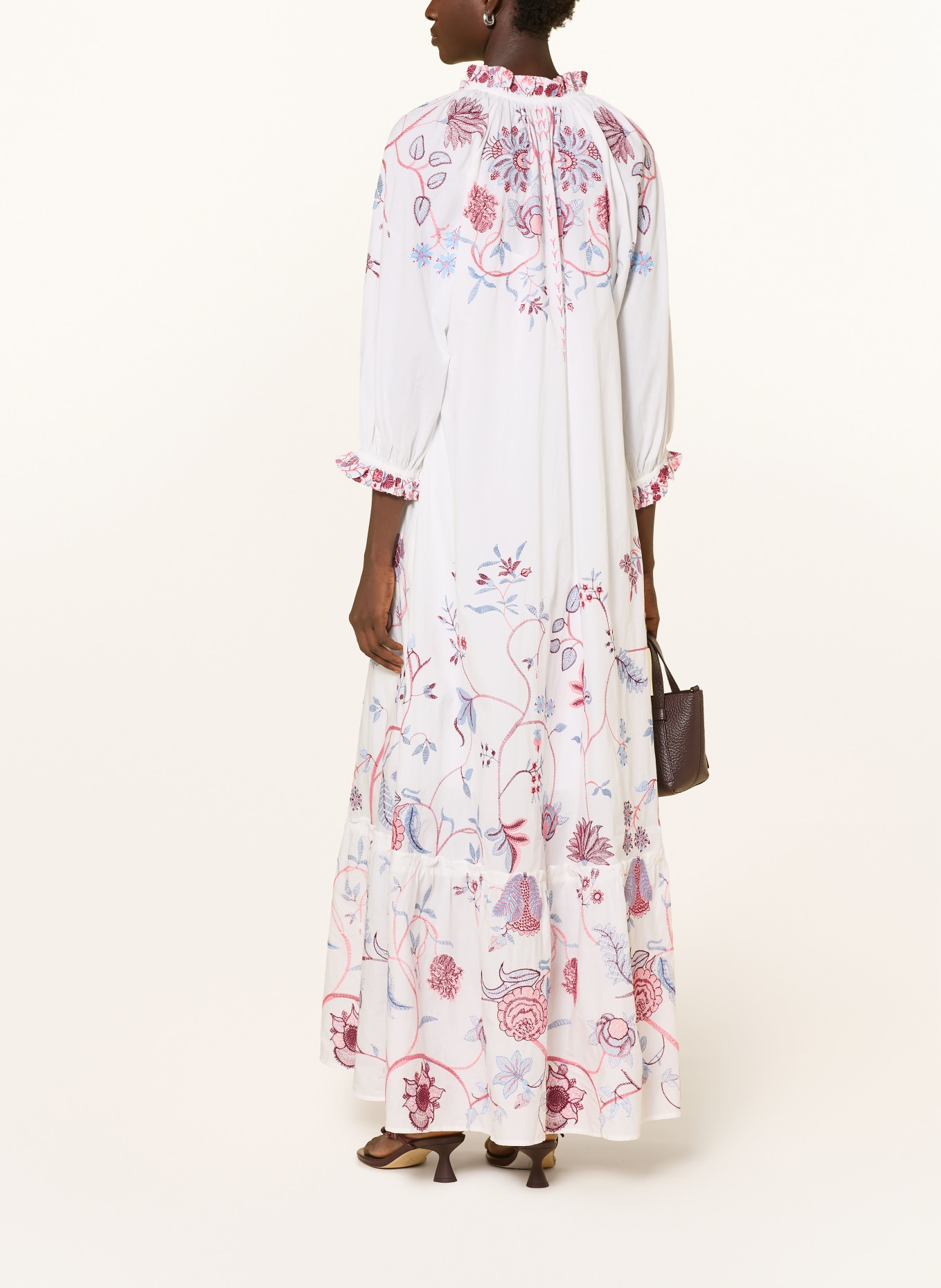 dea kudibal TUSNELDADEA Dress with 3/4-Sleeve: WHITE / LIGHT RED / LIGHT BLUE