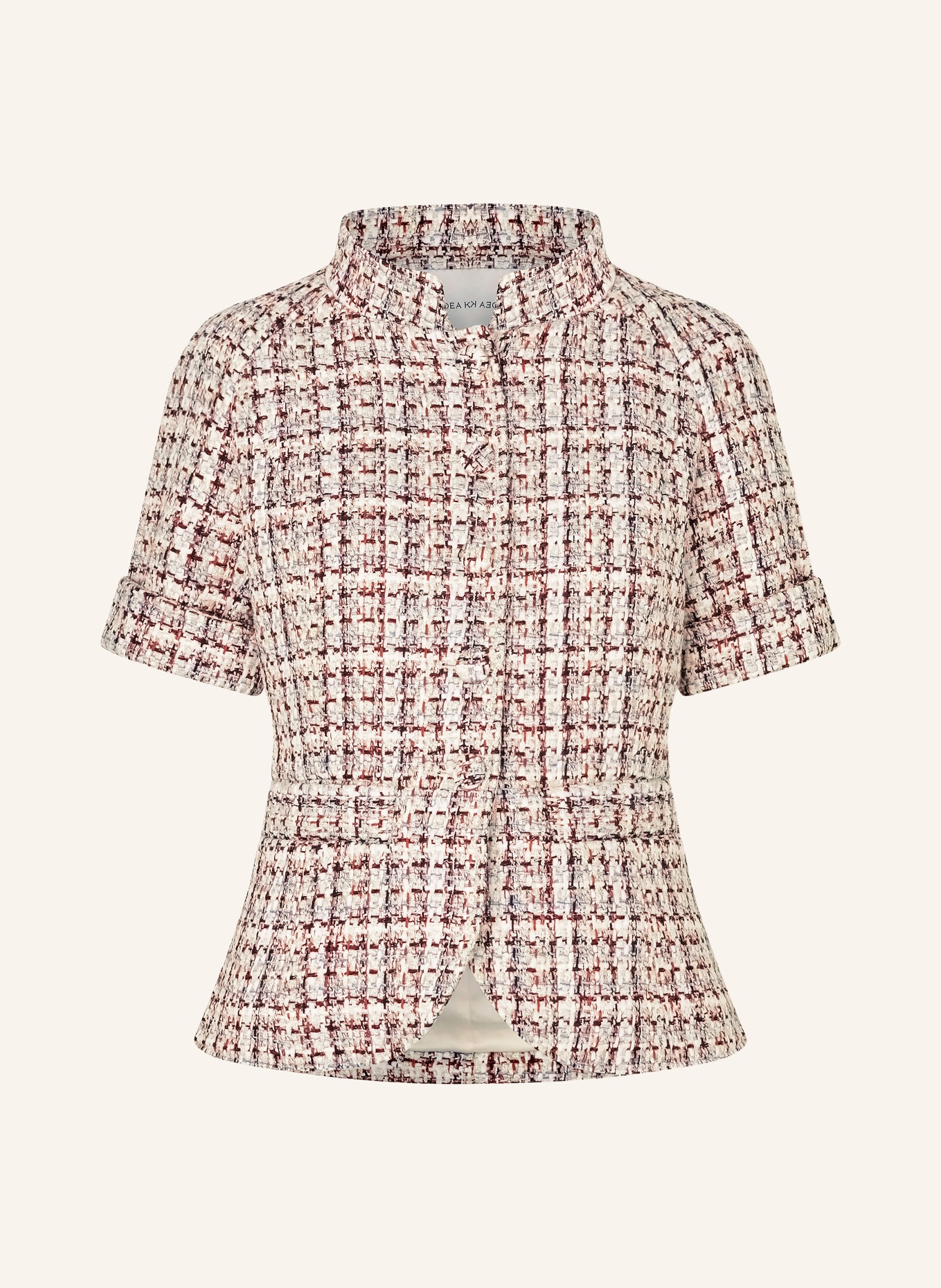 dea kudibal AGUSTINADEA Boxy jacket in Tweed: WHITE / ORANGE / BLACK