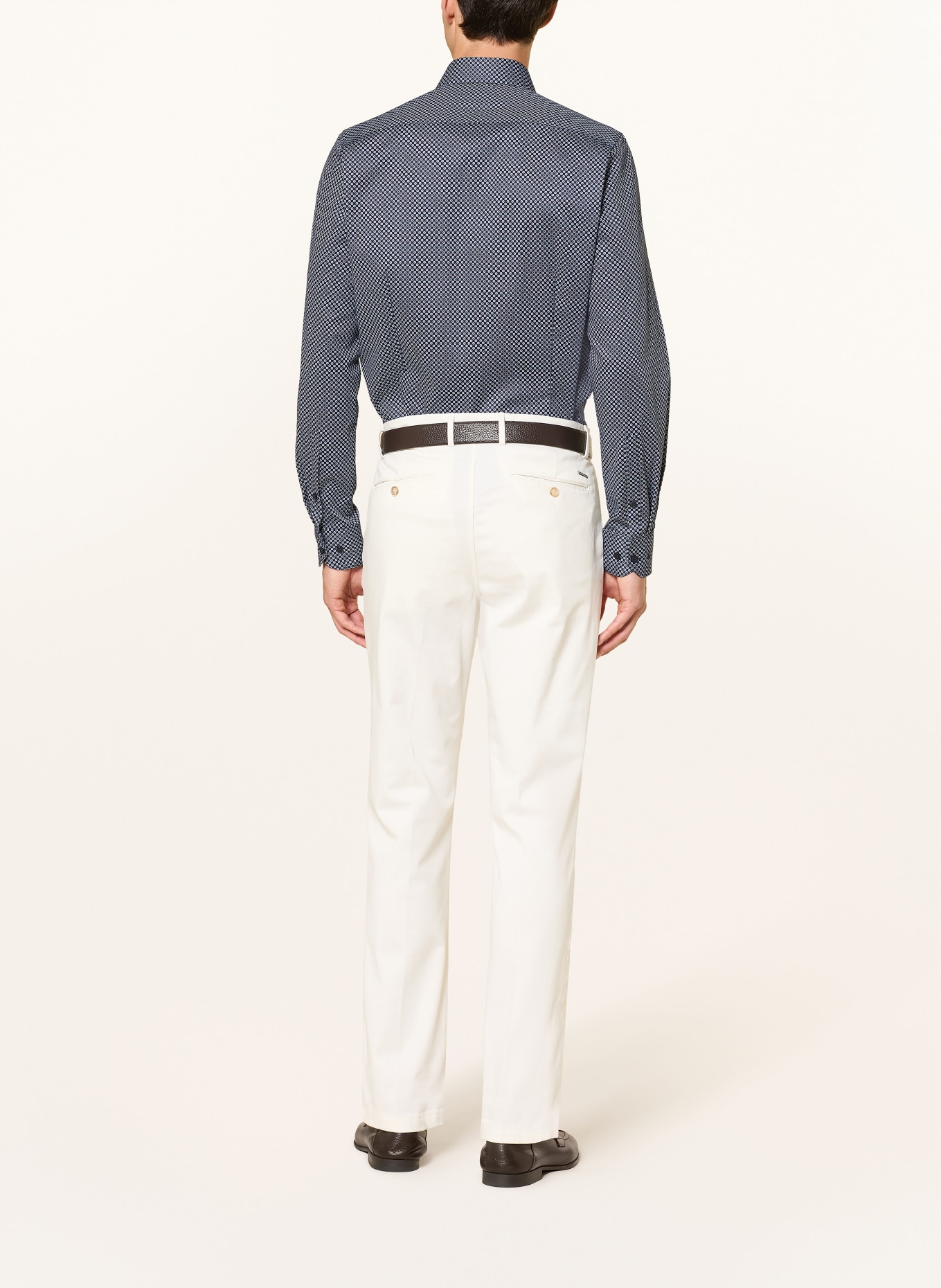 OLYMP Chemise Level Five coupe ajustée: BLEU FONCÉ / VERT / BLANC