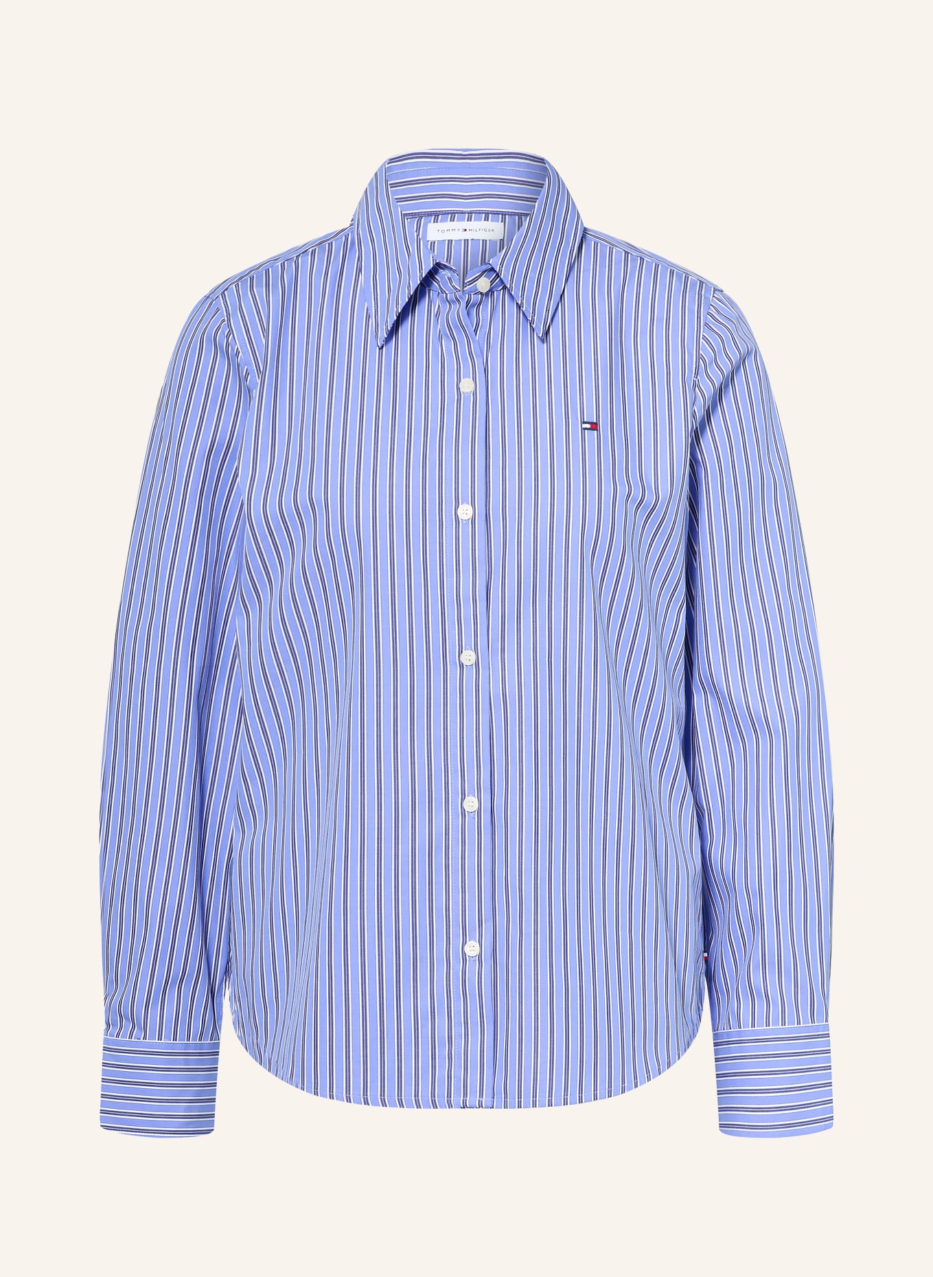 TOMMY HILFIGER Overhemdblouse: LICHTBLAUW / DONKERBLAUW / WIT