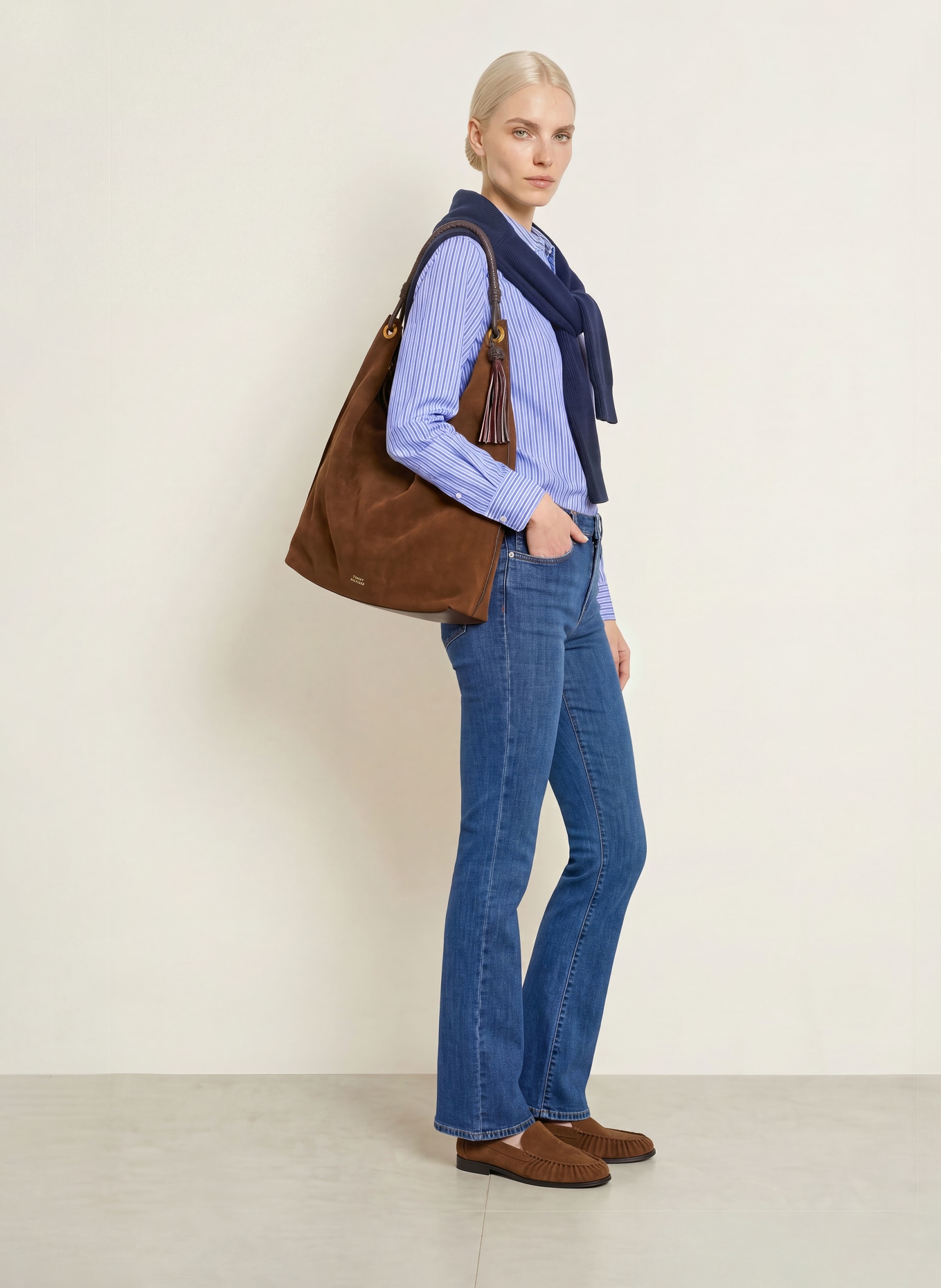 TOMMY HILFIGER Overhemdblouse: LICHTBLAUW / DONKERBLAUW / WIT