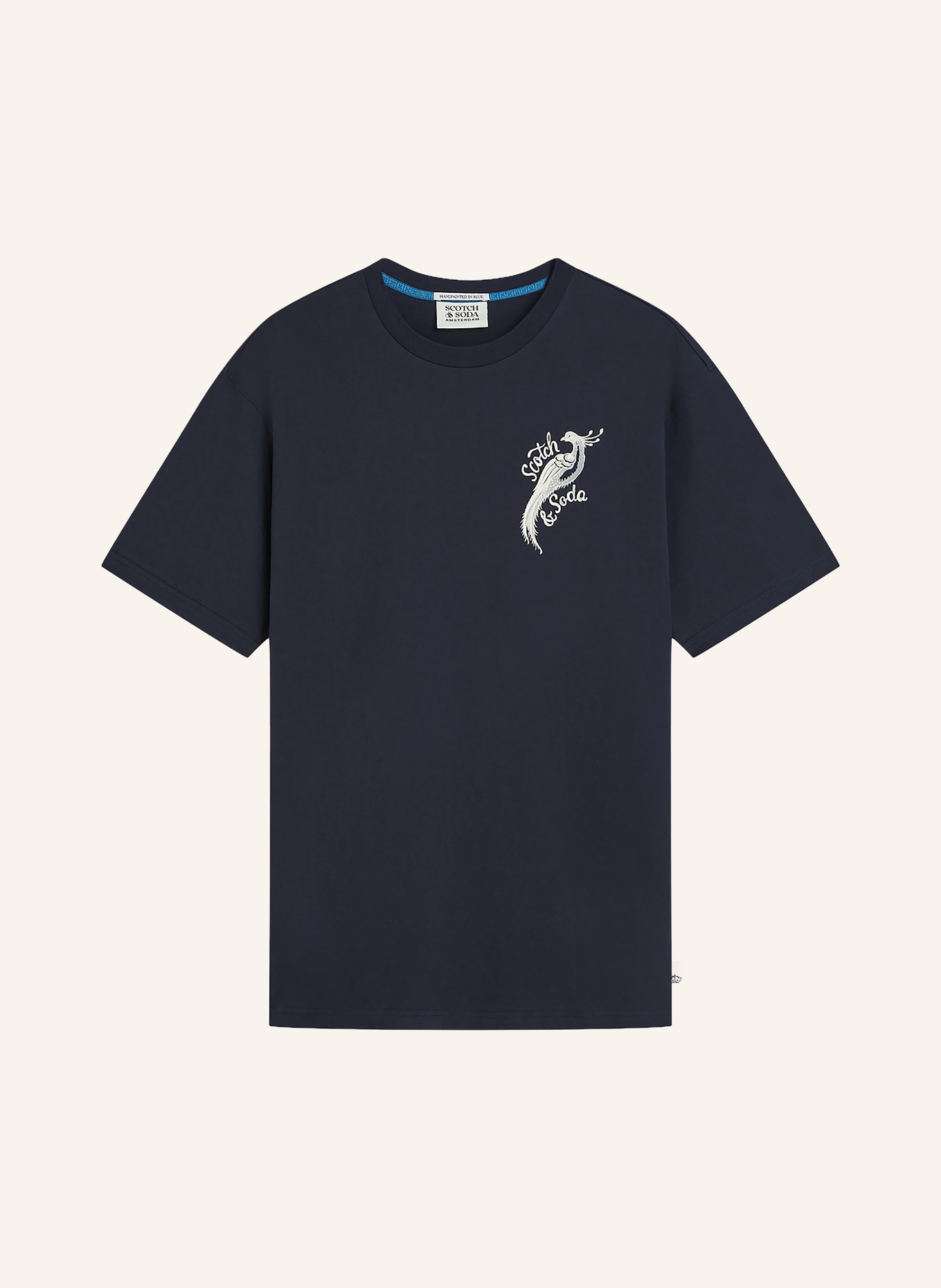 SCOTCH & SODA Tričko: TMAVĚ MODRÁ / BÍLÁ