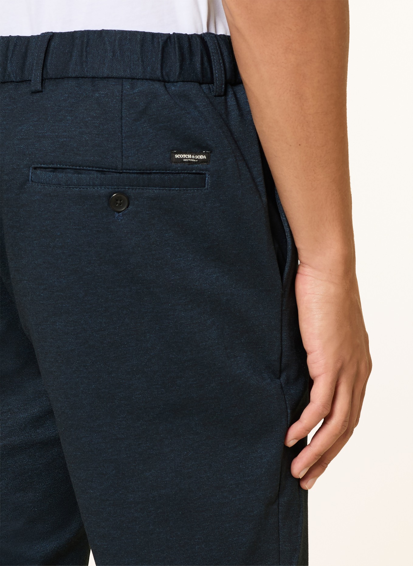 SCOTCH & SODA Chino FINCH coupe slim: BLEU FONCÉ