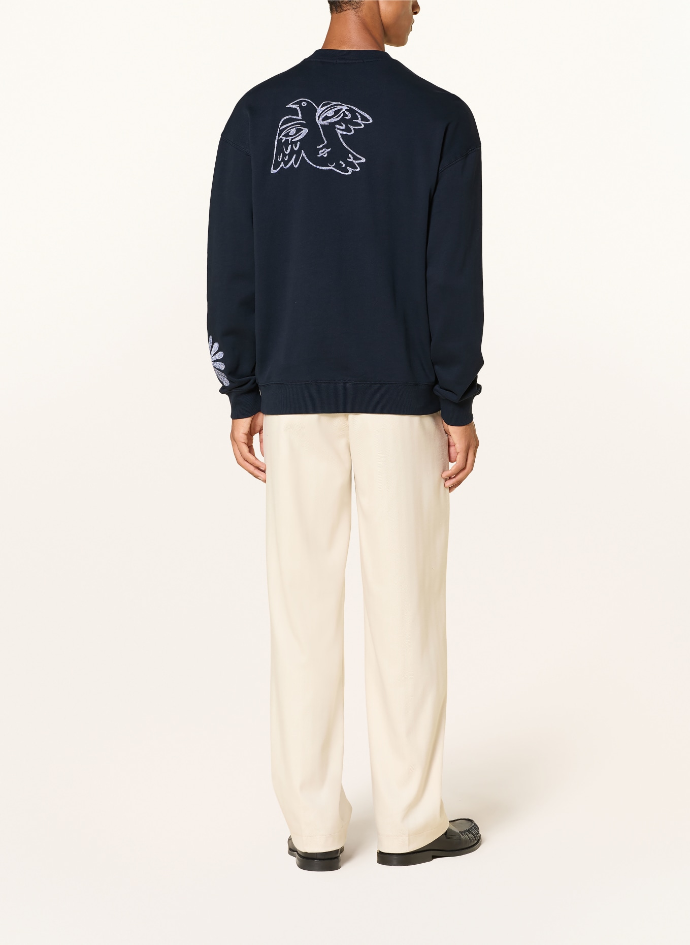 SCOTCH & SODA Sweatshirt: MØRKEBLÅ / BLÅ / HVID