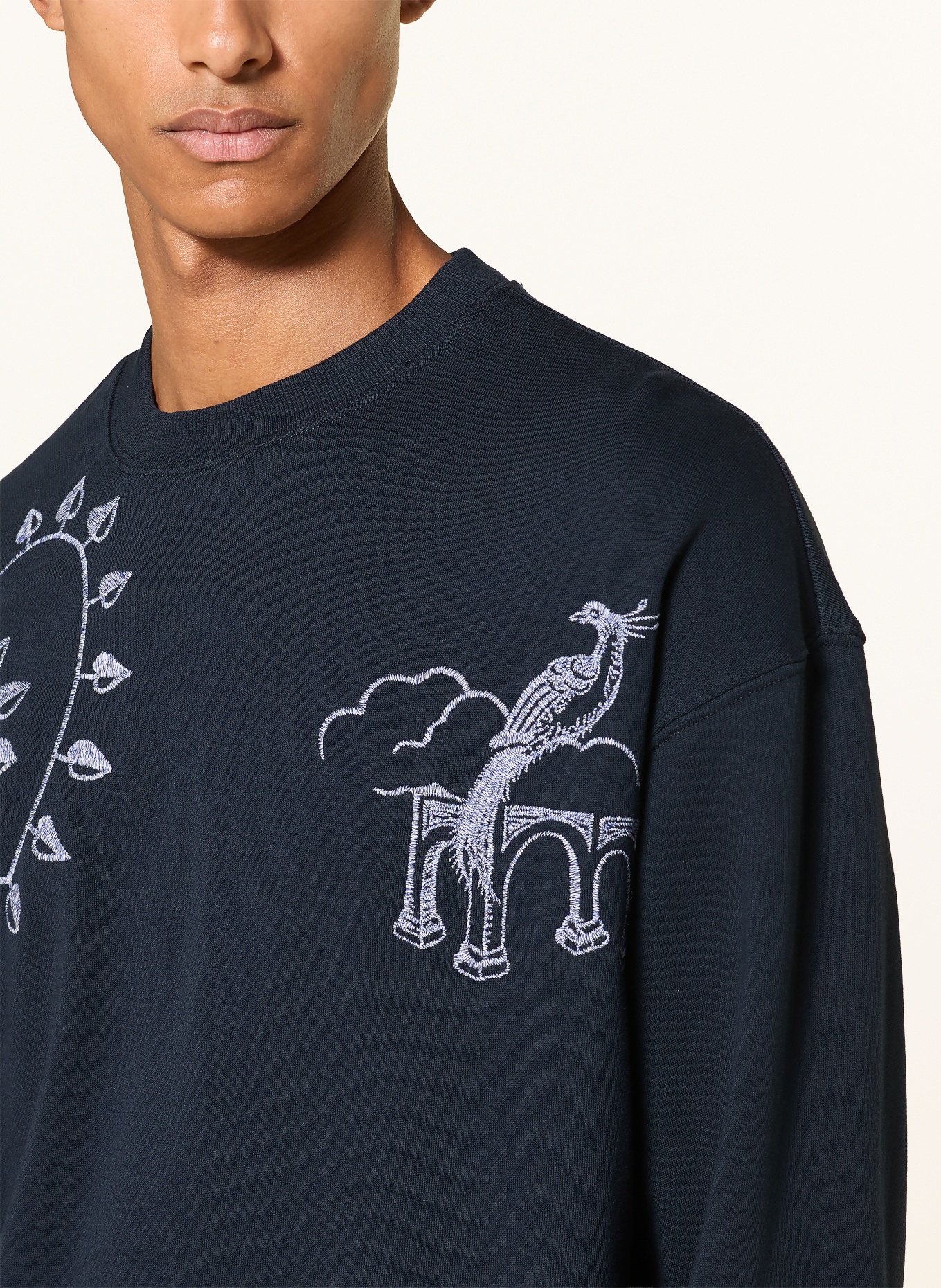 SCOTCH & SODA Sweatshirt: MØRKEBLÅ / BLÅ / HVID