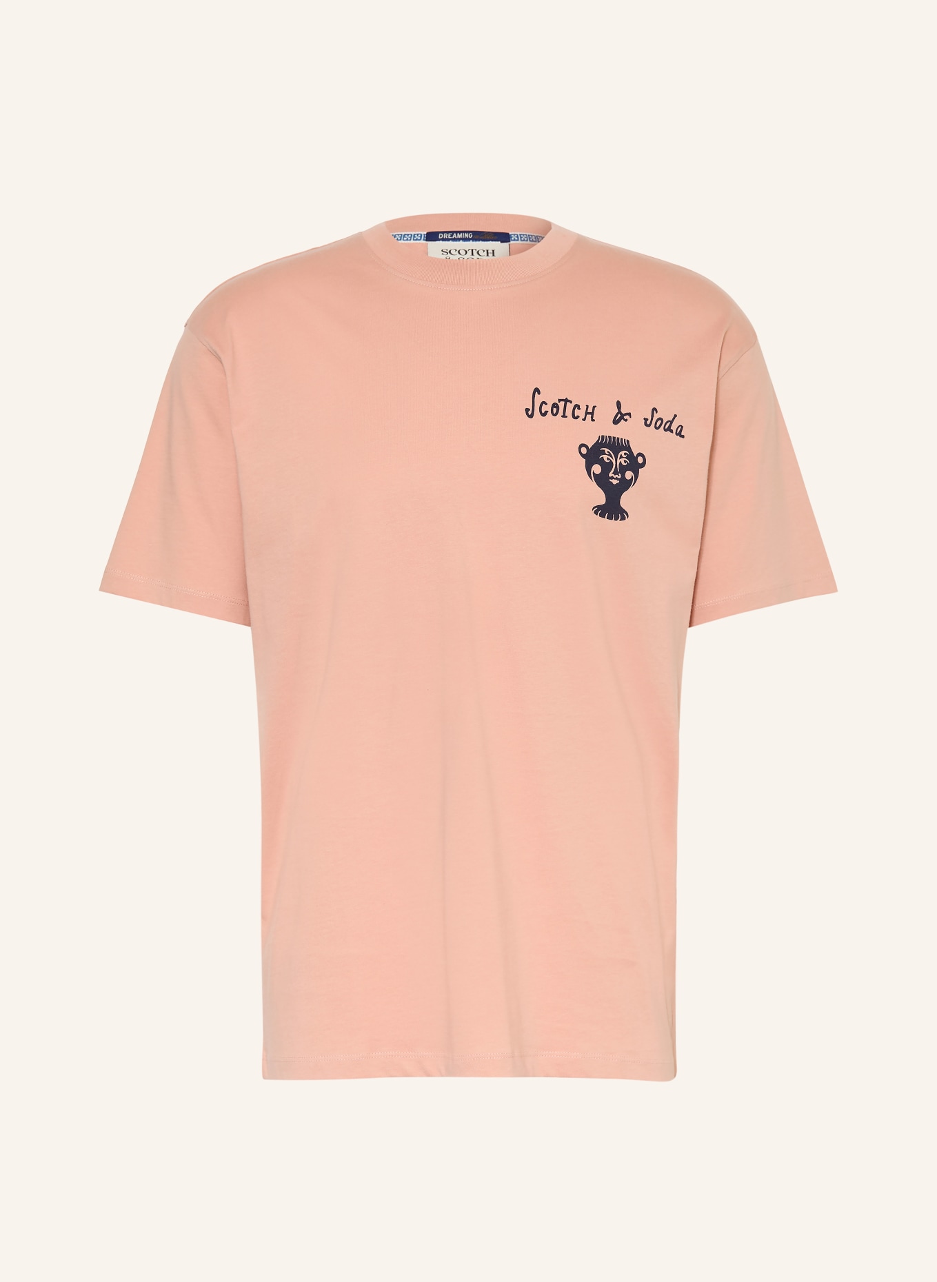 SCOTCH & SODA T-shirt: OR ROSÉ / BLEU FONCÉ / BLEU