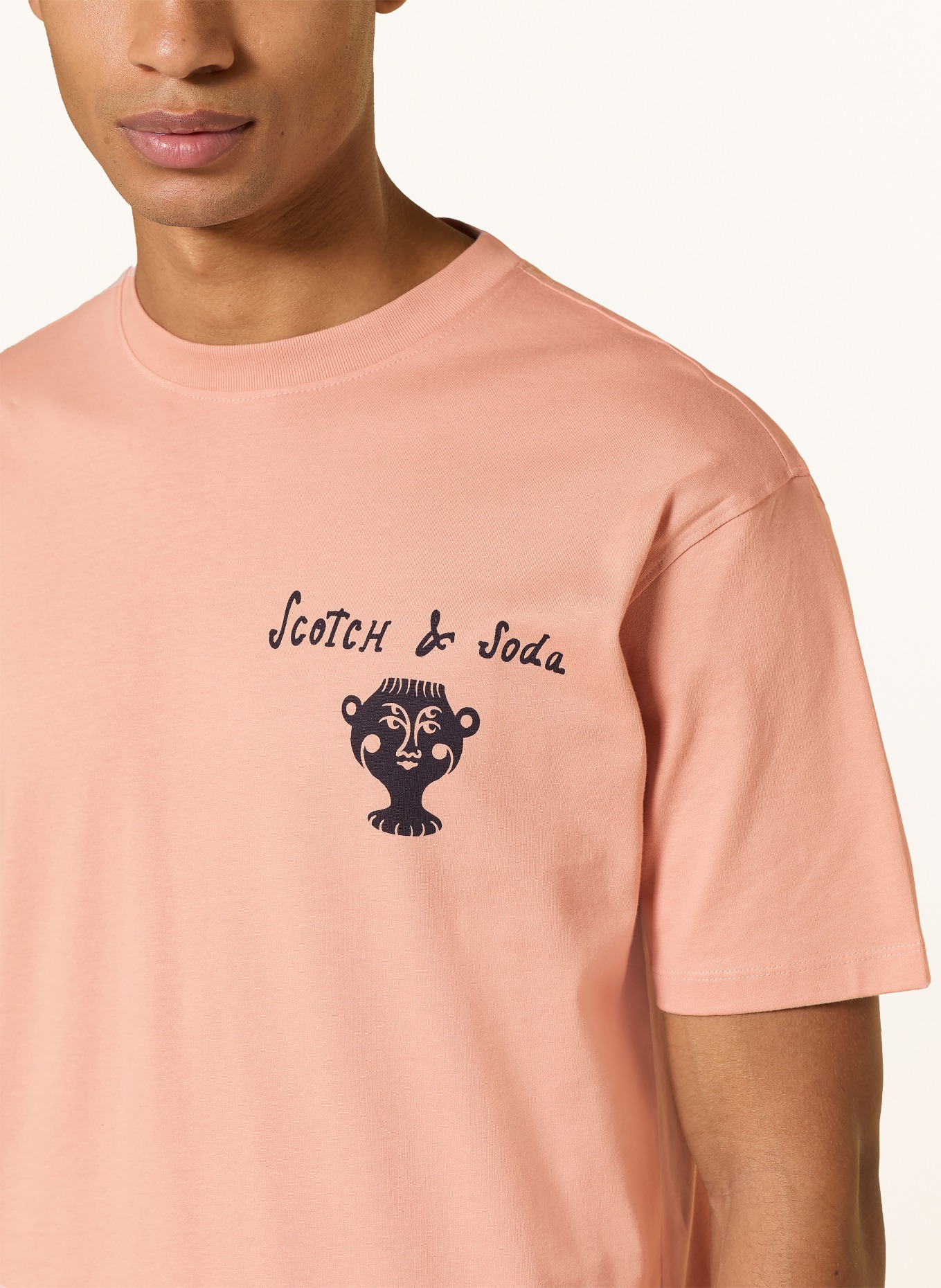 SCOTCH & SODA T-shirt: OR ROSÉ / BLEU FONCÉ / BLEU