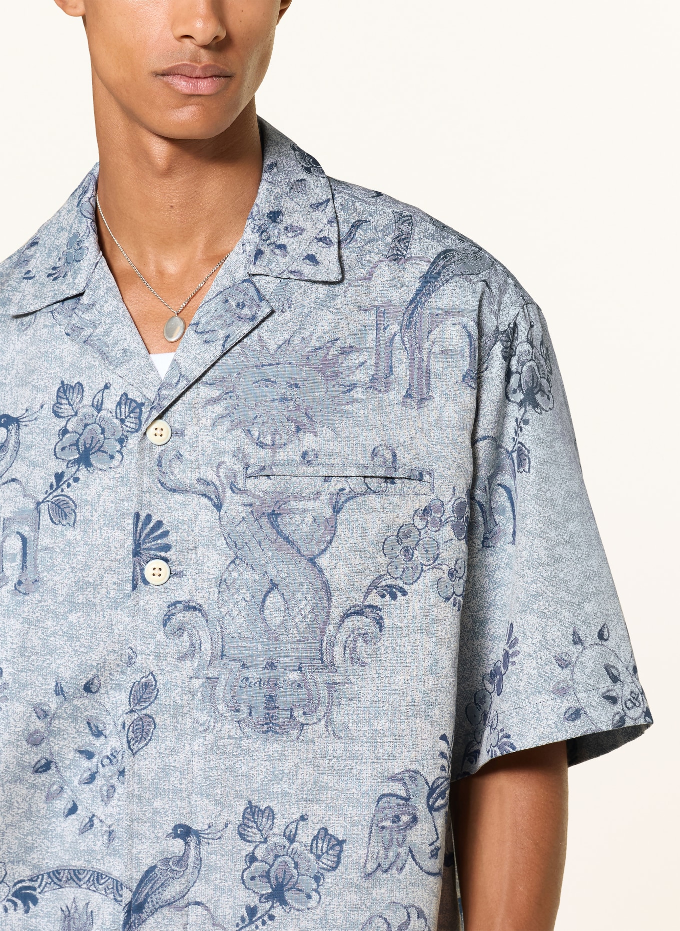 SCOTCH & SODA Resortskjorte i løs pasform: LYSEBLÅ / BLÅ