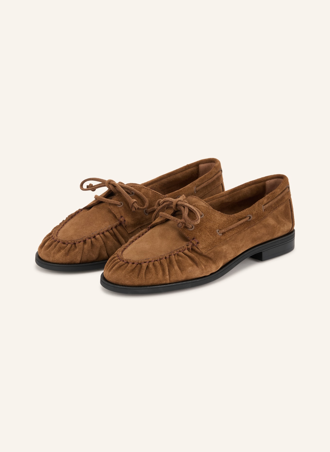 BOSS LYCIA Boat Shoes: COGNAC