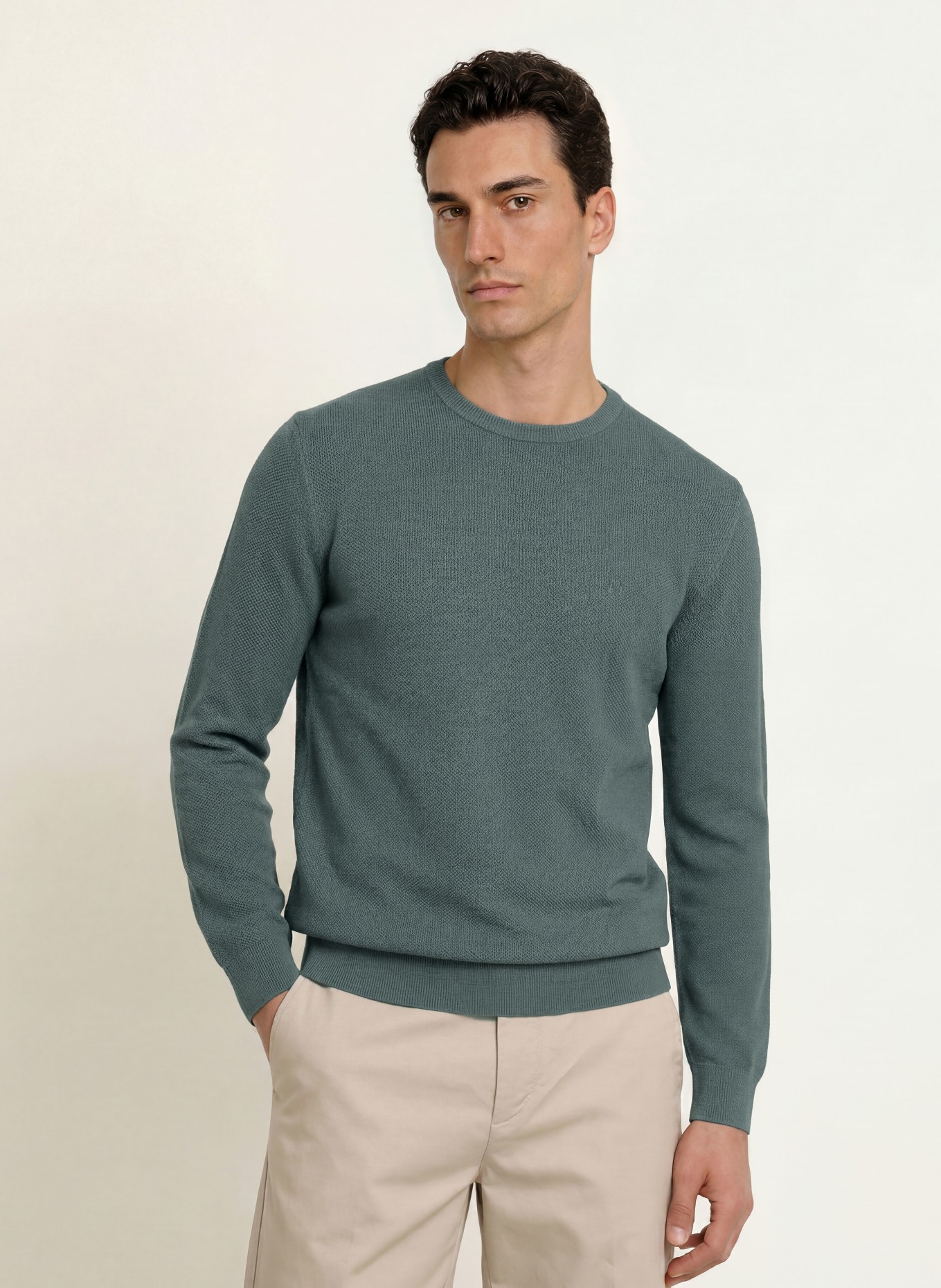 Marc O'Polo Piqué-Pullover: DUNKELGRAU