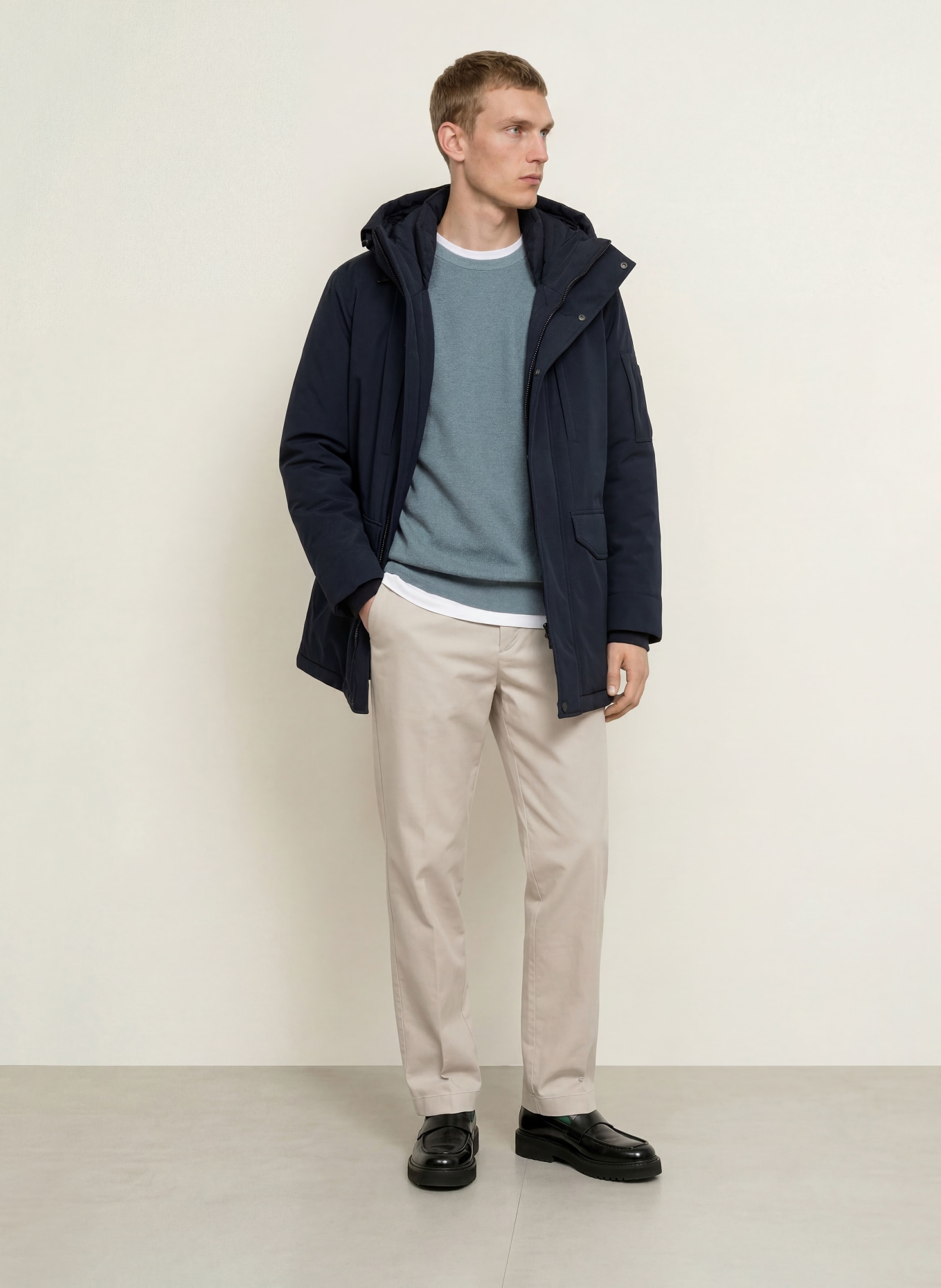 Marc O'Polo Piqué sweater: BLUE GRAY