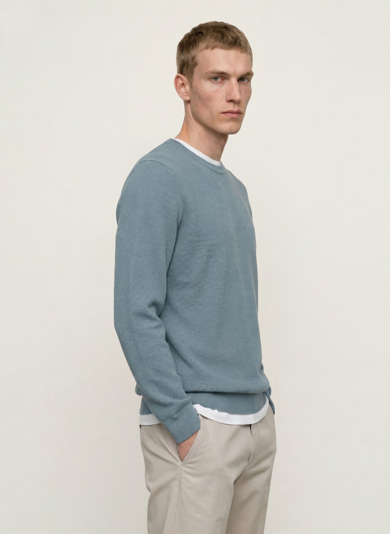 Marc O'Polo Piqué sweater: BLUE GRAY