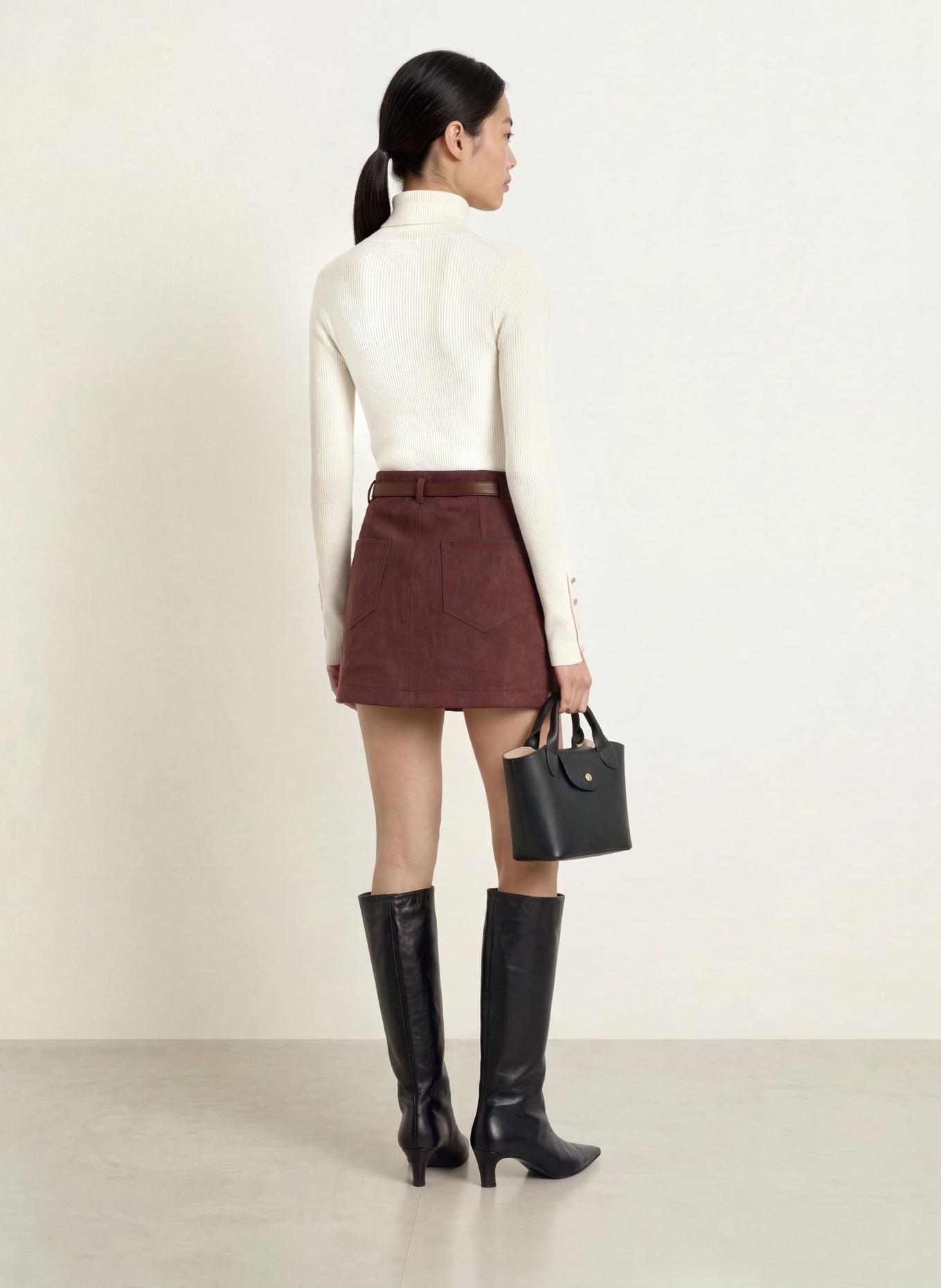 GUESS Faux-leather skirt: DARK PURPLE