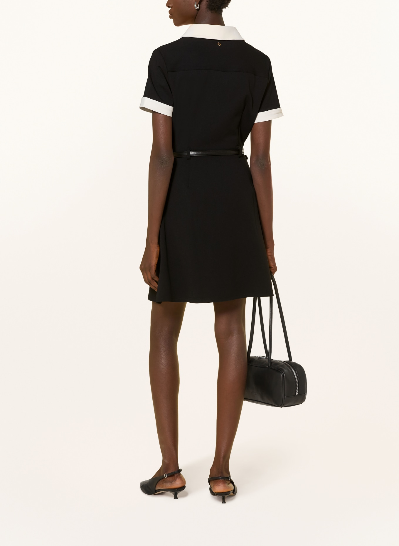 GUESS CLAUDIE Dress: BLACK / CREAM