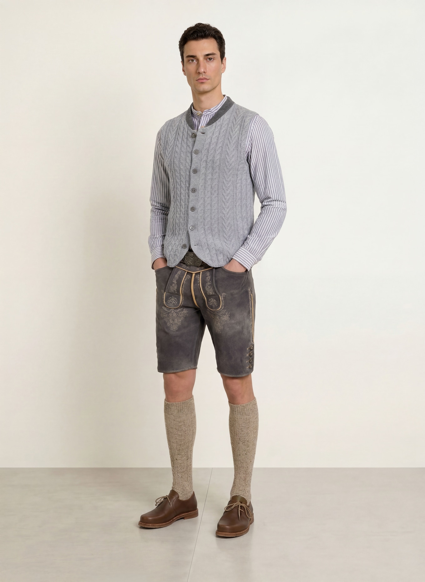 OLYMP Traditioneel gilet: GRIJS / DONKERGRIJS