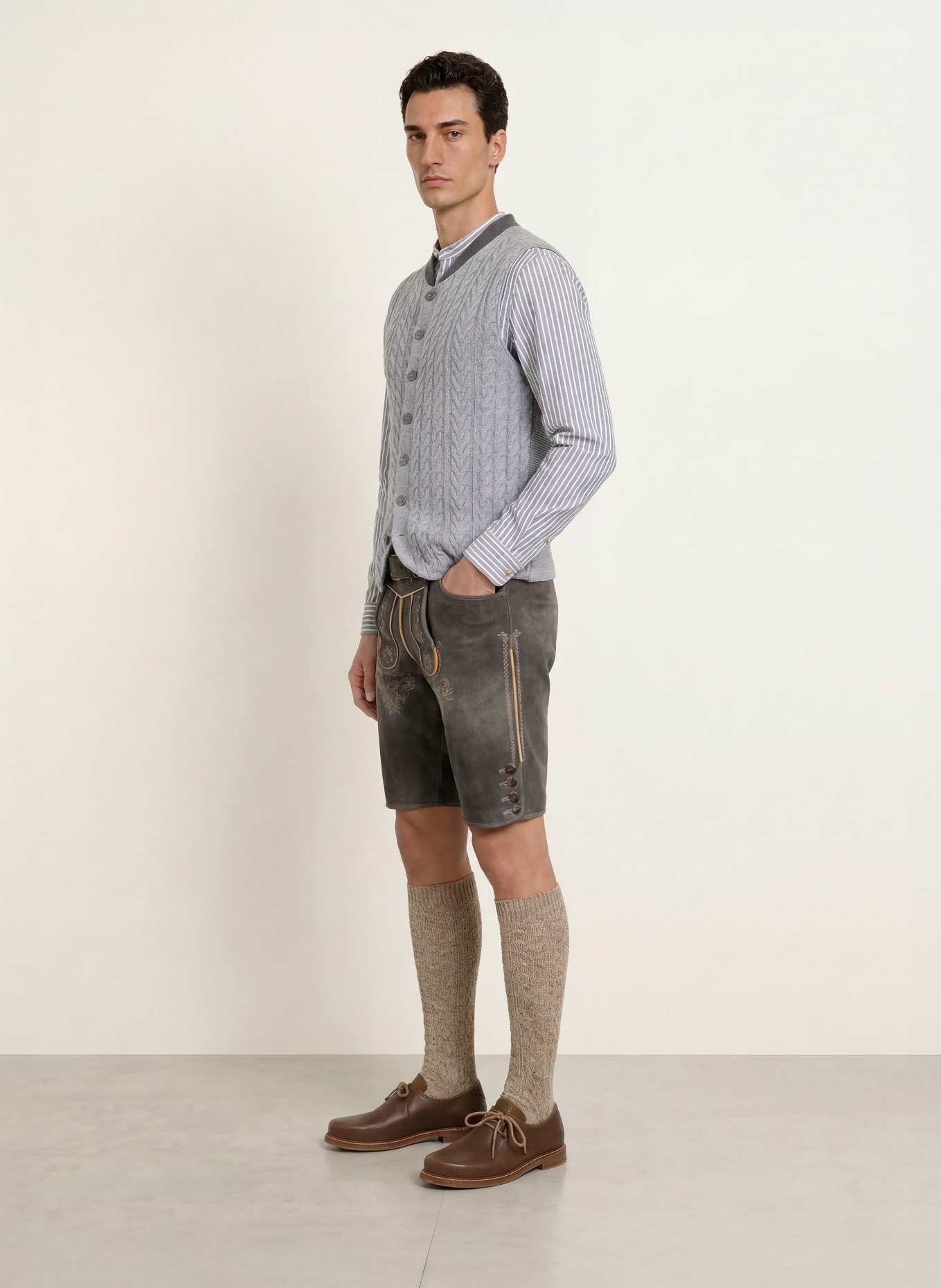 OLYMP Traditioneel gilet: GRIJS / DONKERGRIJS