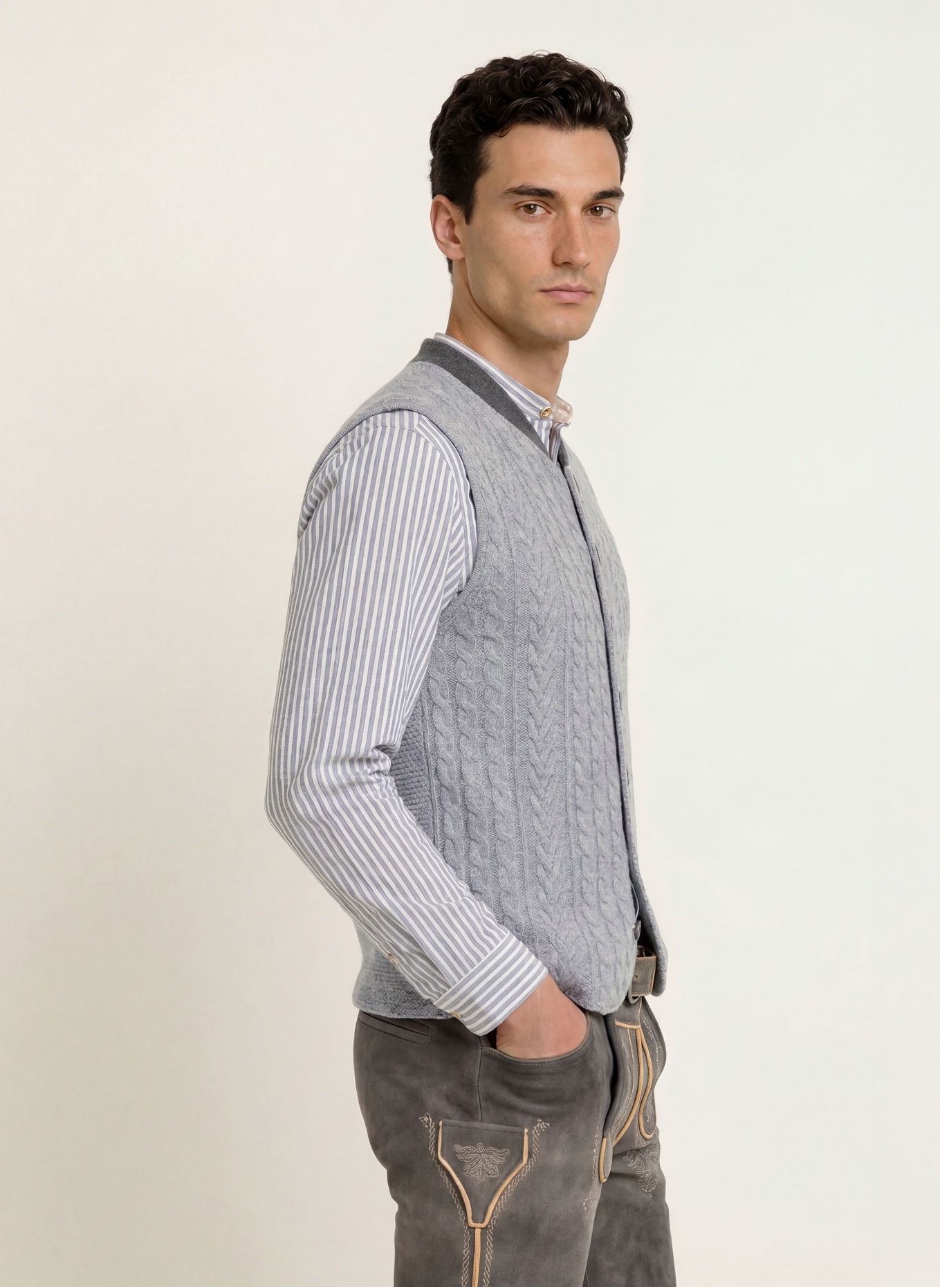 OLYMP Traditioneel gilet: GRIJS / DONKERGRIJS