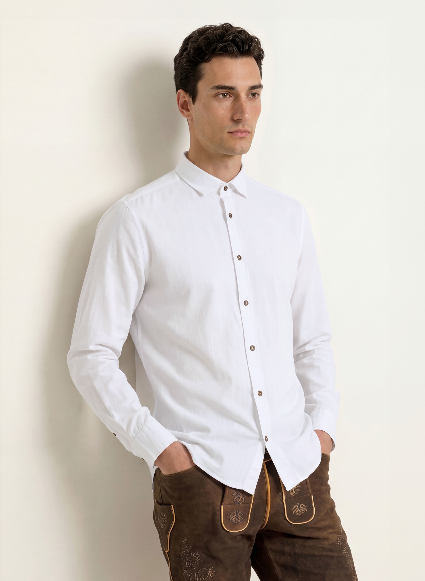 OLYMP Traditioneel overhemd, casual, regular fit: WIT