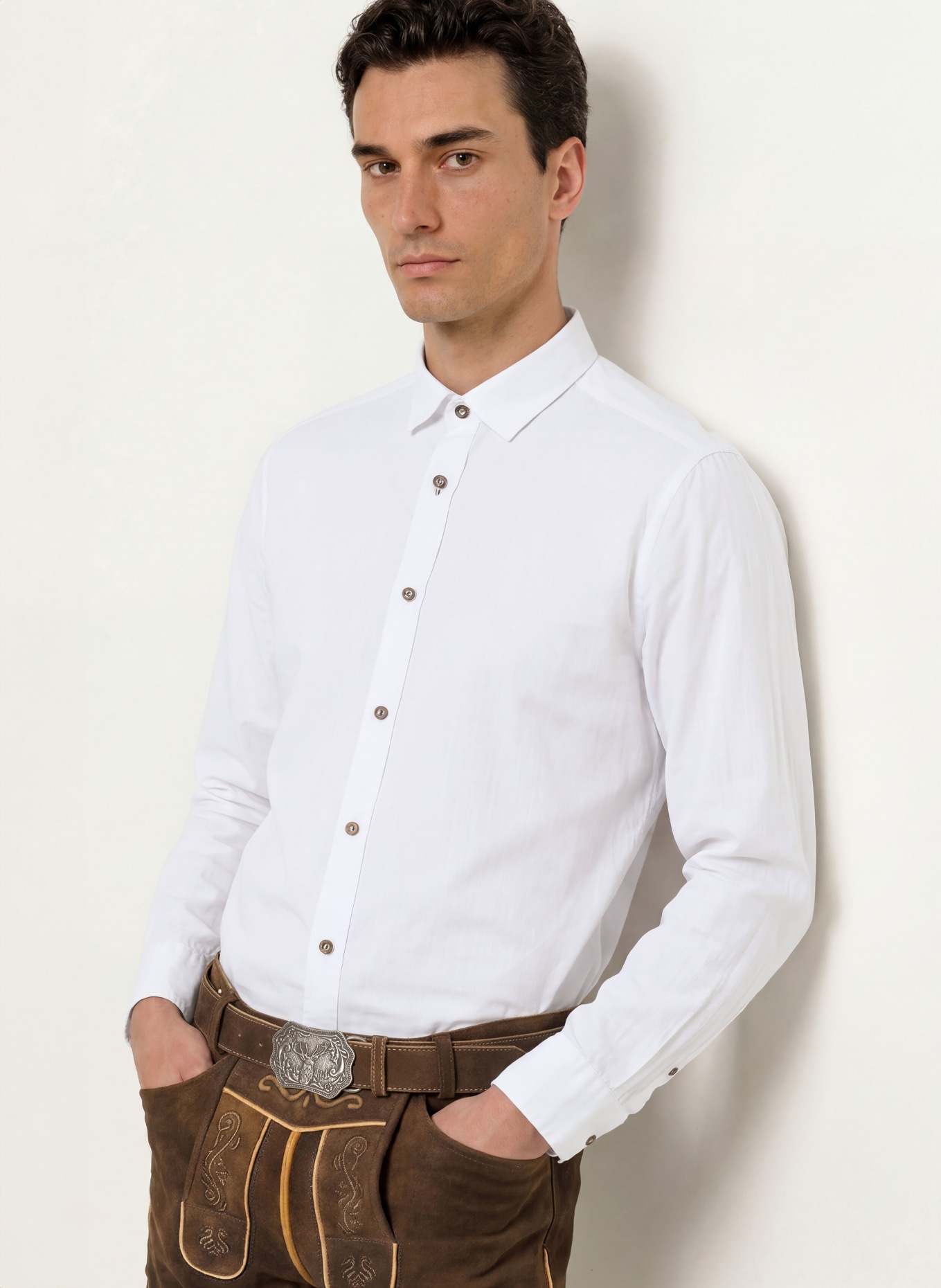 OLYMP Traditioneel overhemd, casual, regular fit: WIT