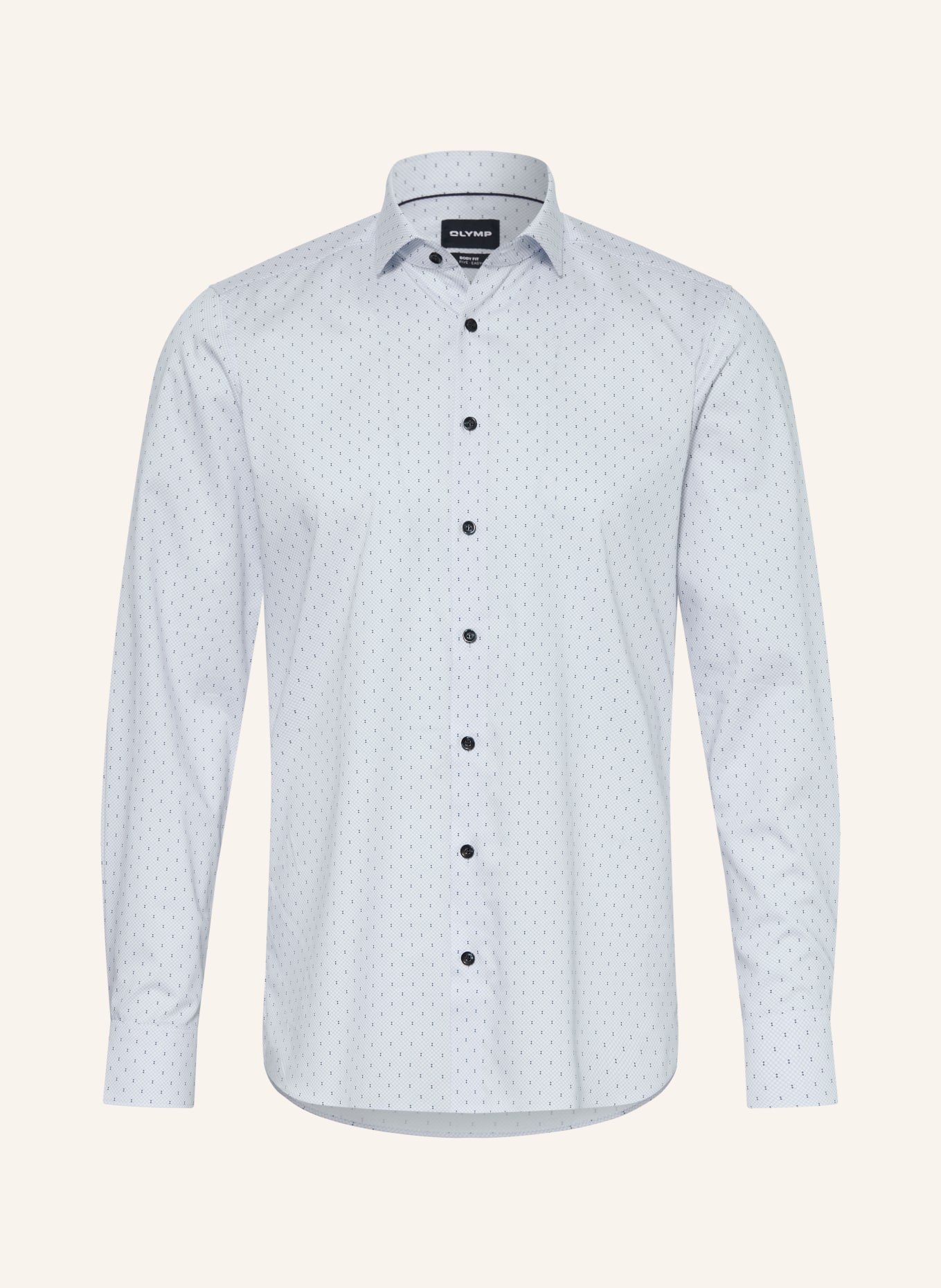 OLYMP Chemise Level Five body ajustée: BLANC / BLEU CLAIR / BLEU FONCÉ