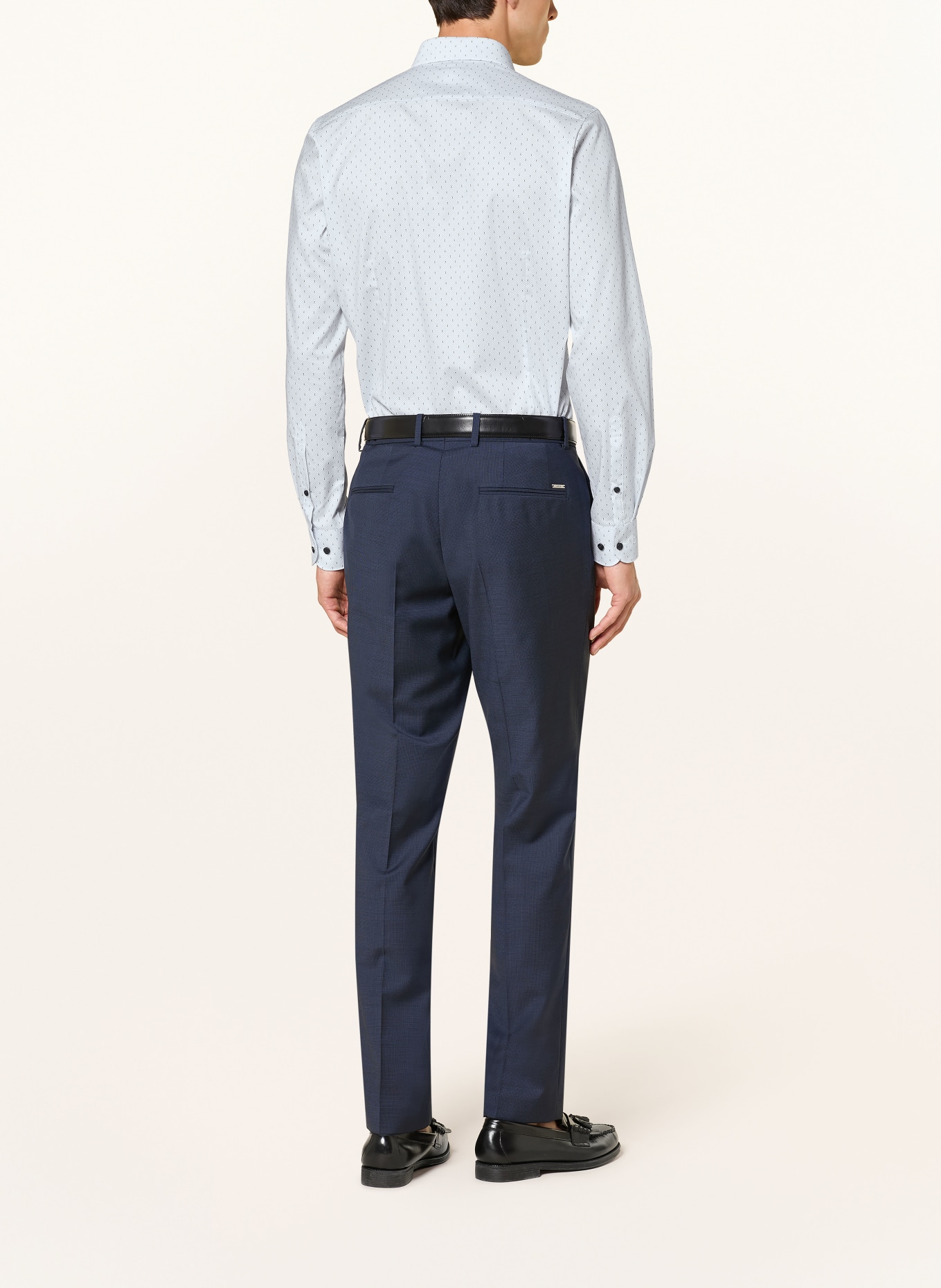 OLYMP Chemise Level Five body ajustée: BLANC / BLEU CLAIR / BLEU FONCÉ