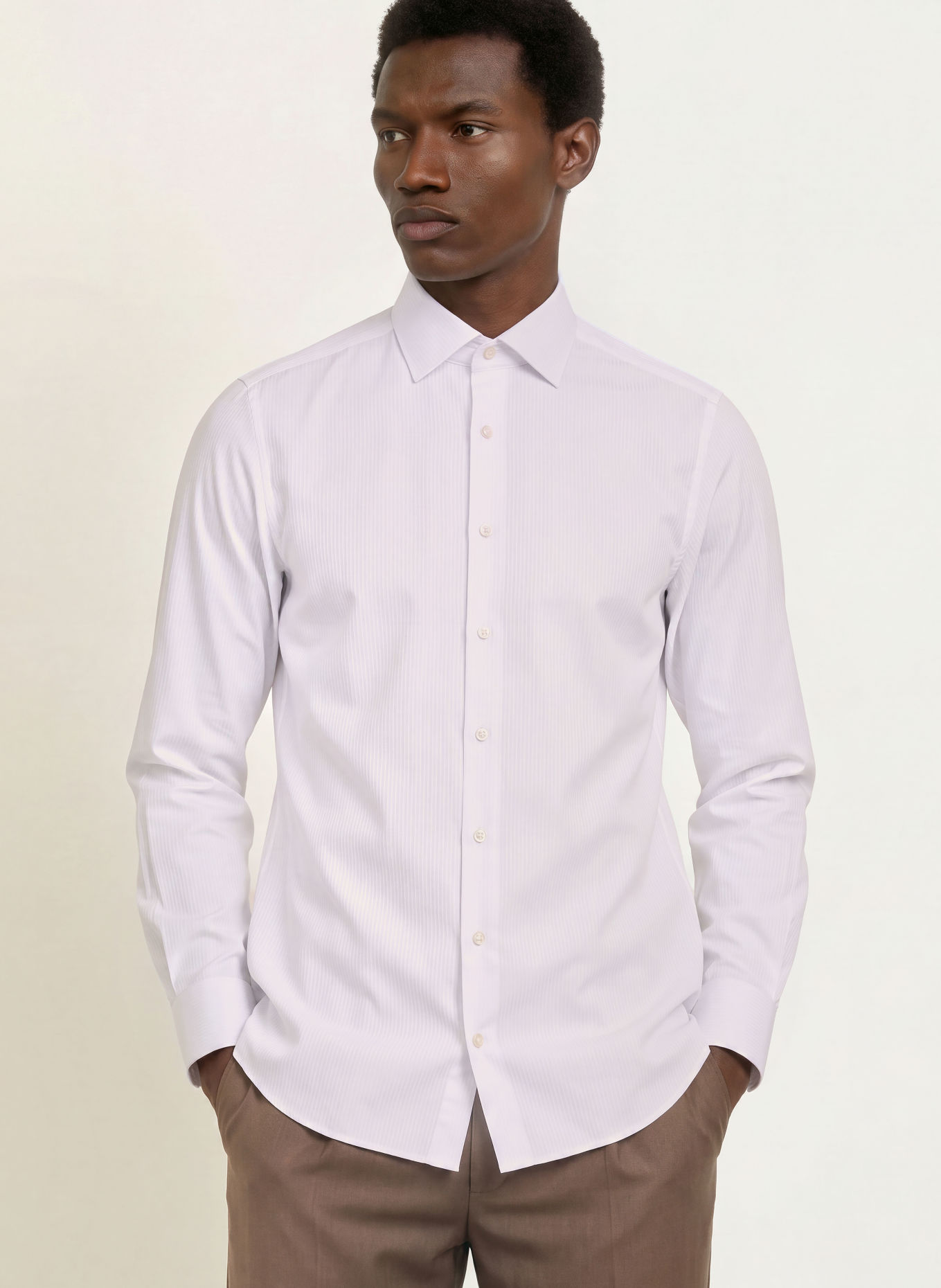 OLYMP Chemise Level Five coupe ajustée: BLANC