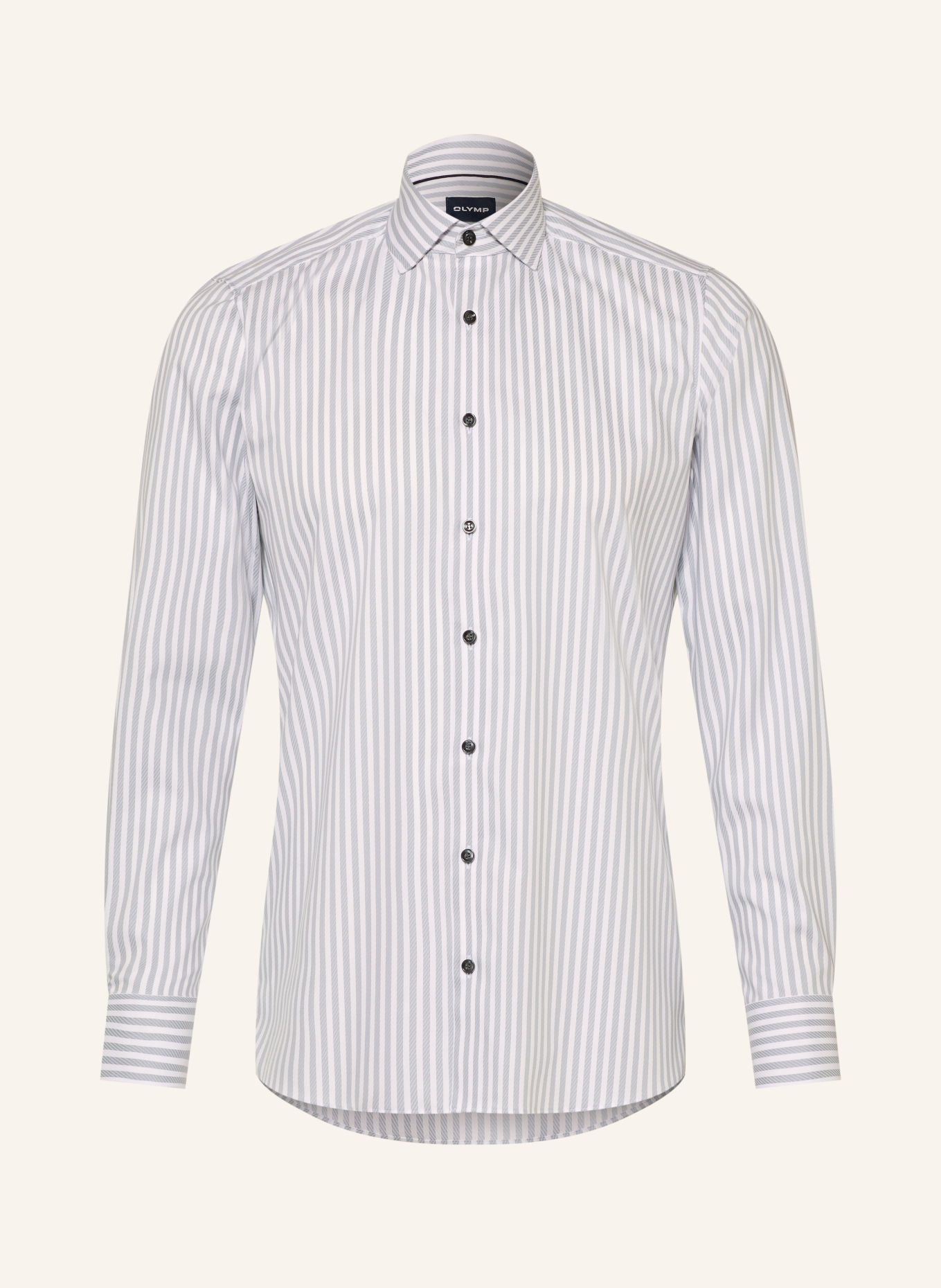 OLYMP Chemise Level Five body ajusté: GRIS / BLANC