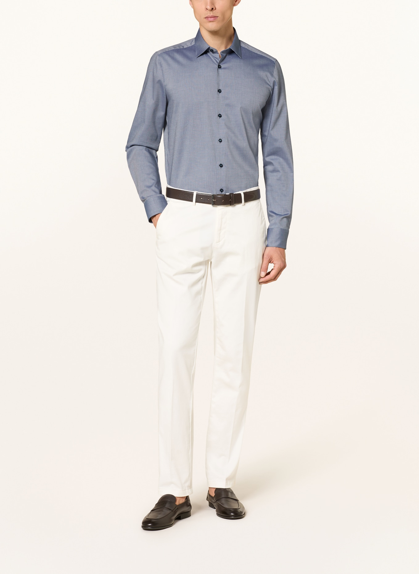 OLYMP Chemise Level Five coupe ajustée: BLEU FONCÉ / BLEU CLAIR