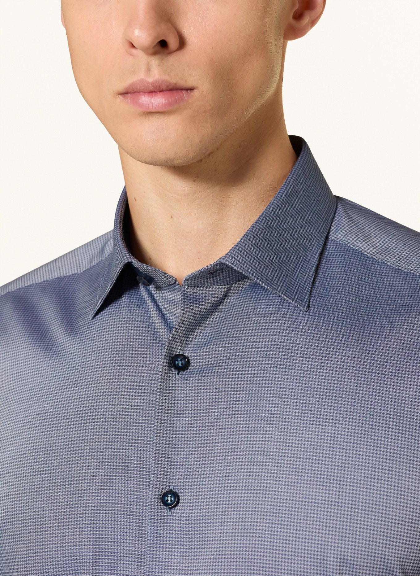 OLYMP Chemise Level Five coupe ajustée: BLEU FONCÉ / BLEU CLAIR