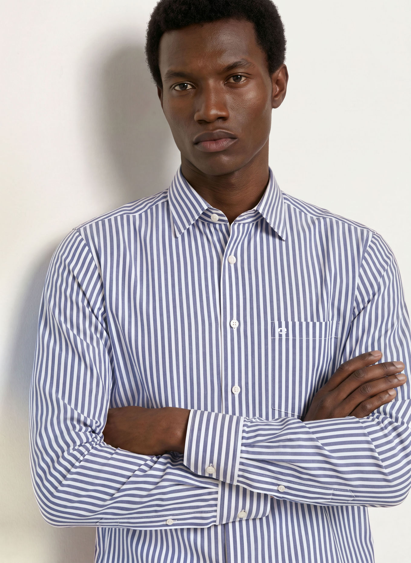 OLYMP Chemise Luxor coupe confort: BLEU FONCÉ / BLANC