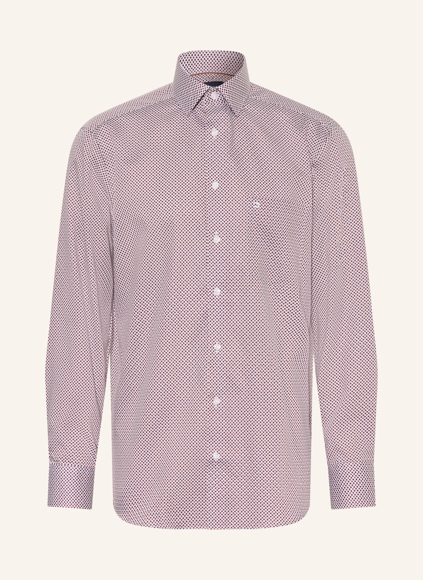 OLYMP Hemd LUXOR comfort fit: DUNKELROT / OLIV / WEISS
