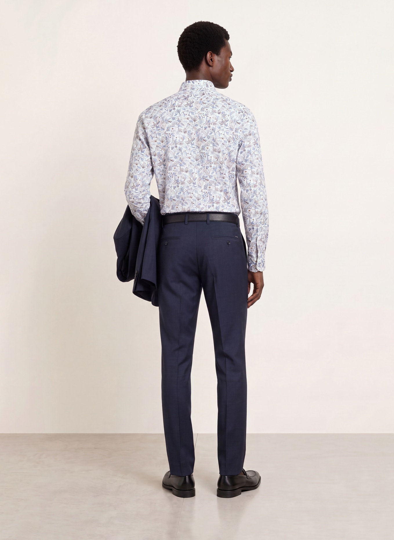 OLYMP Hemd Luxor comfort fit: WEISS / BEIGE / HELLBLAU