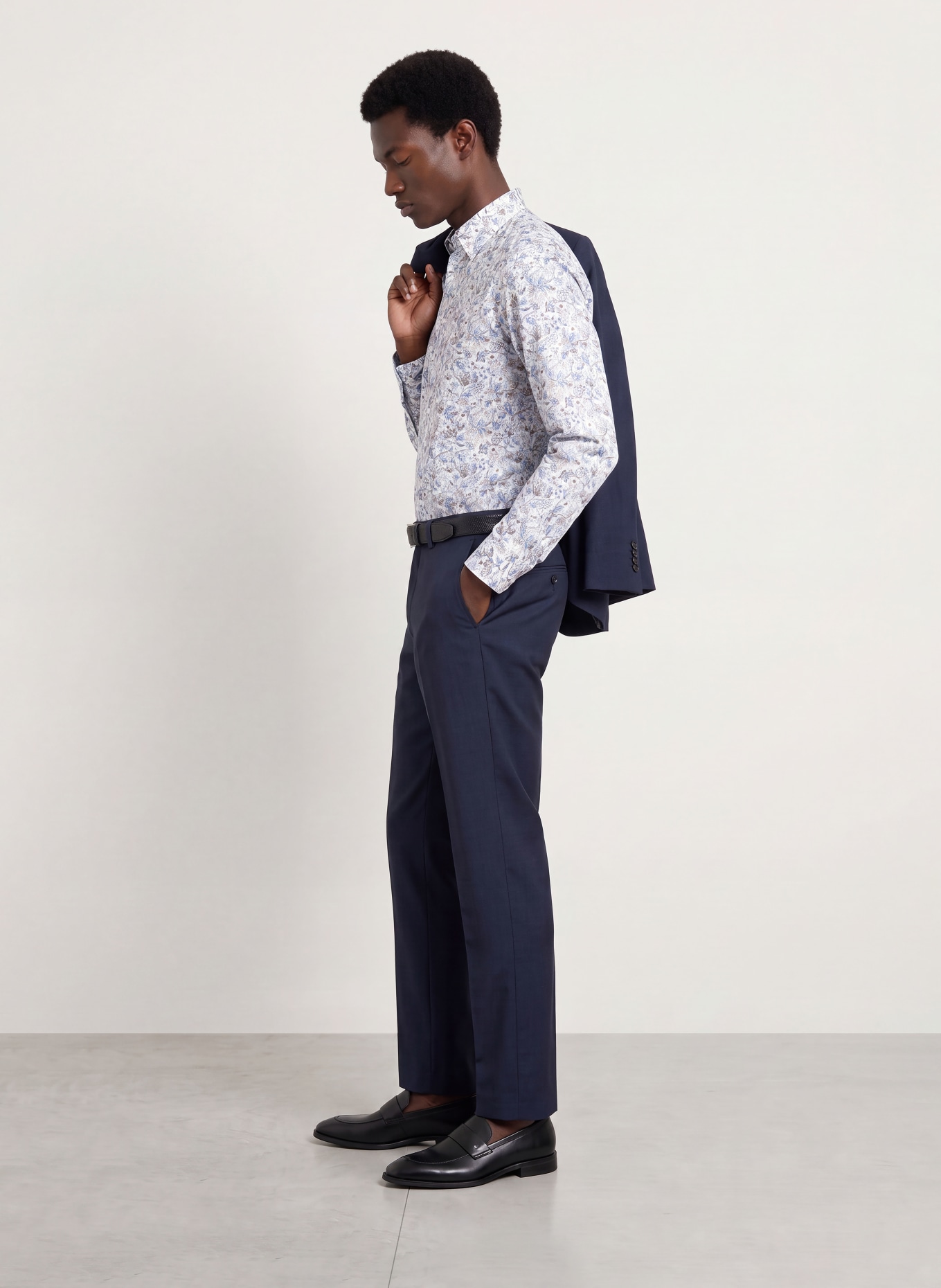 OLYMP Hemd Luxor comfort fit: WEISS / BEIGE / HELLBLAU