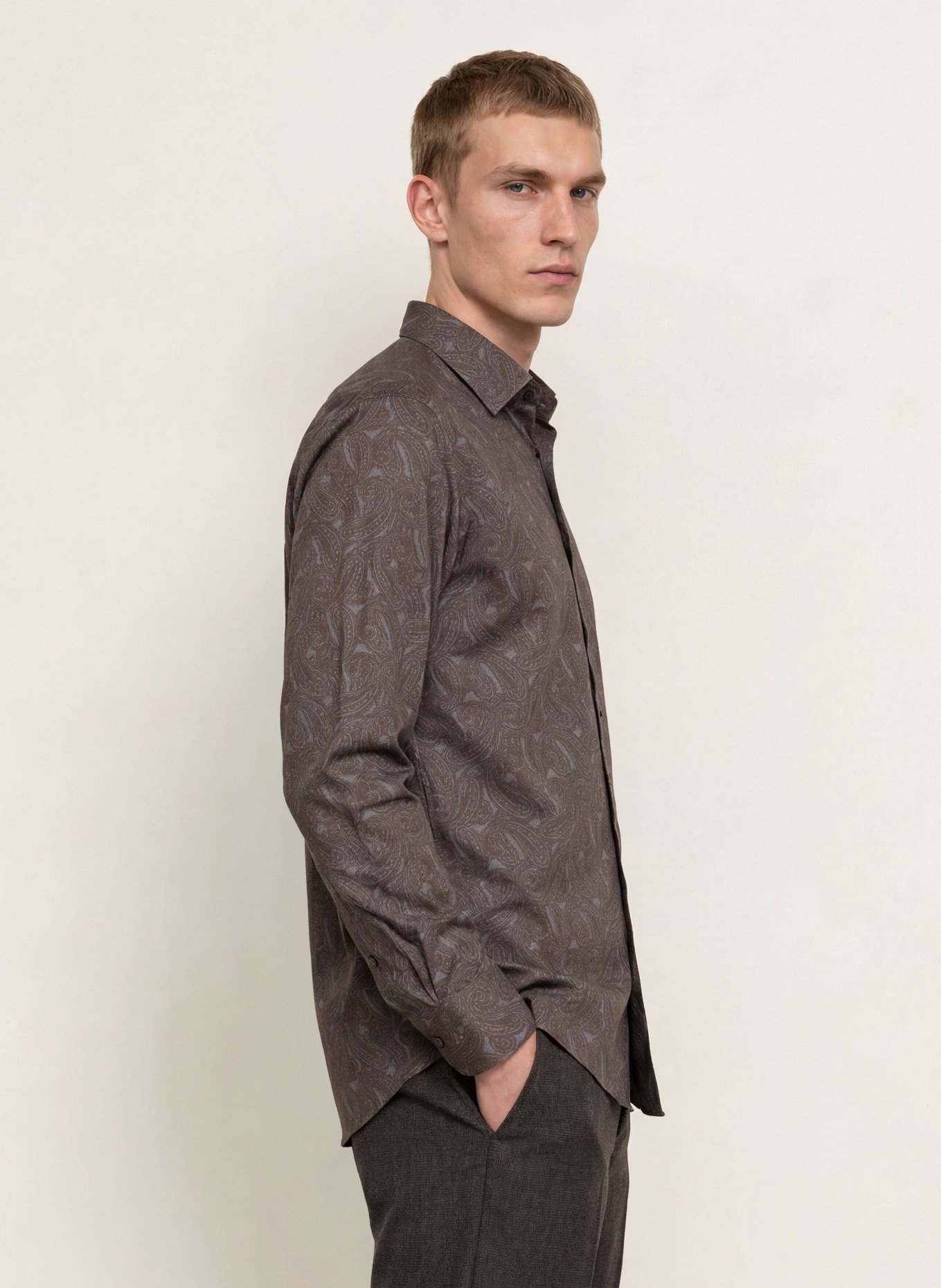 OLYMP Hemd Luxor comfort fit: GRAU / DUNKELGRAU