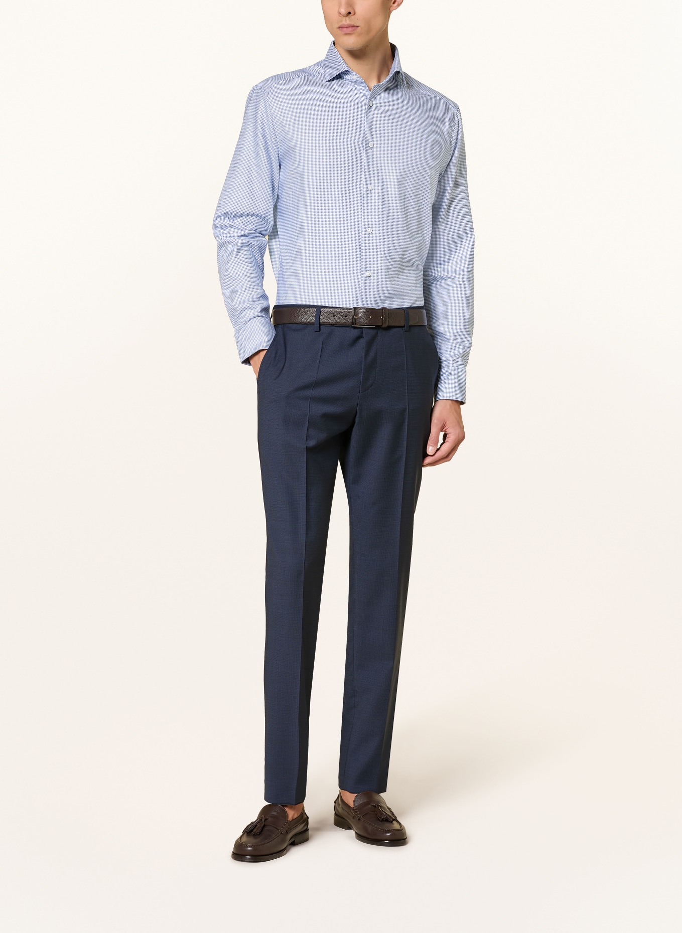 OLYMP Hemd Luxor modern fit: BLAUGRAU / WEISS