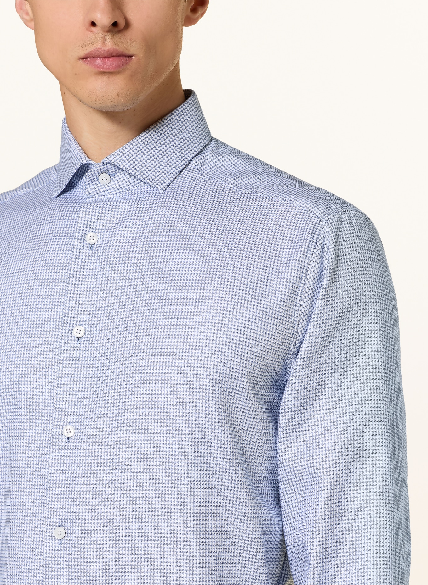 OLYMP Hemd Luxor modern fit: BLAUGRAU / WEISS