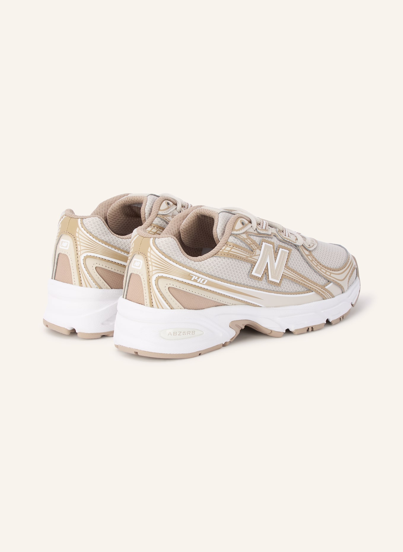 new balance Sneakers 740: CREAM / LIGHT BROWN / BEIGE